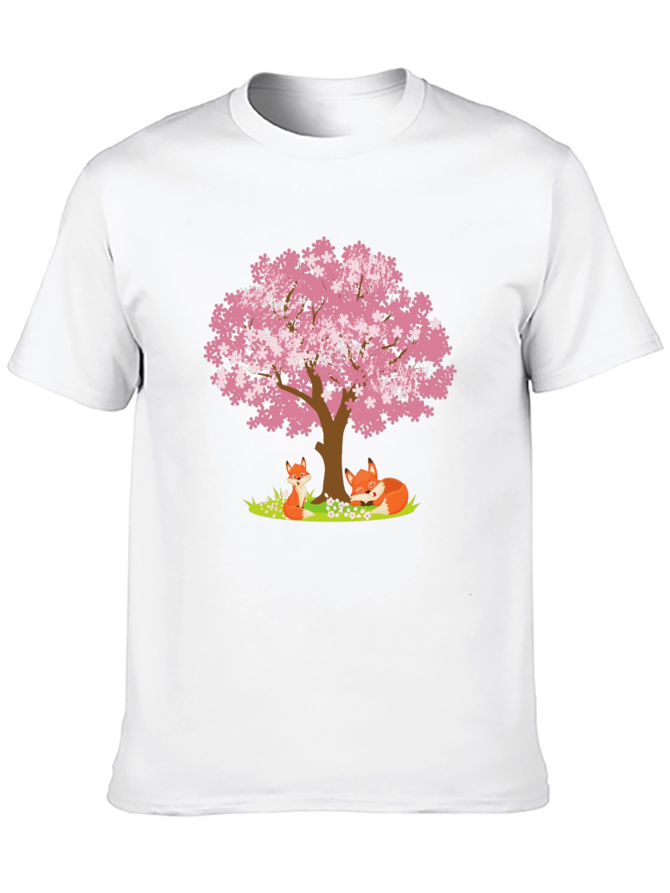 Fox & Cherry Blossom Tree Graphic Tee
