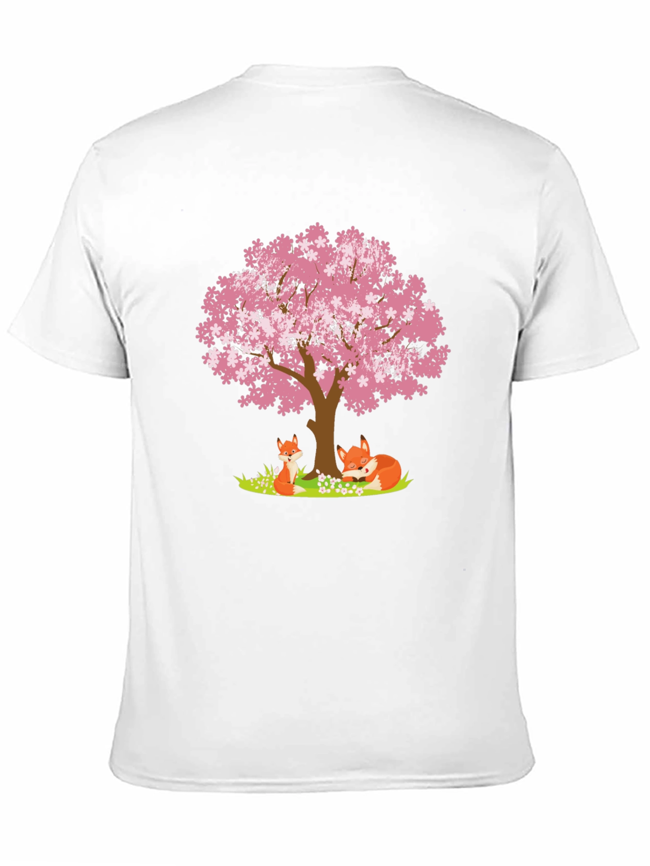 Fox & Cherry Blossom Tree Graphic Tee
