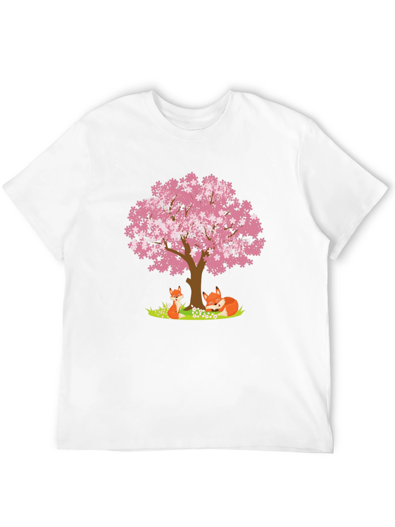 Fox & Cherry Blossom Tree Graphic Tee