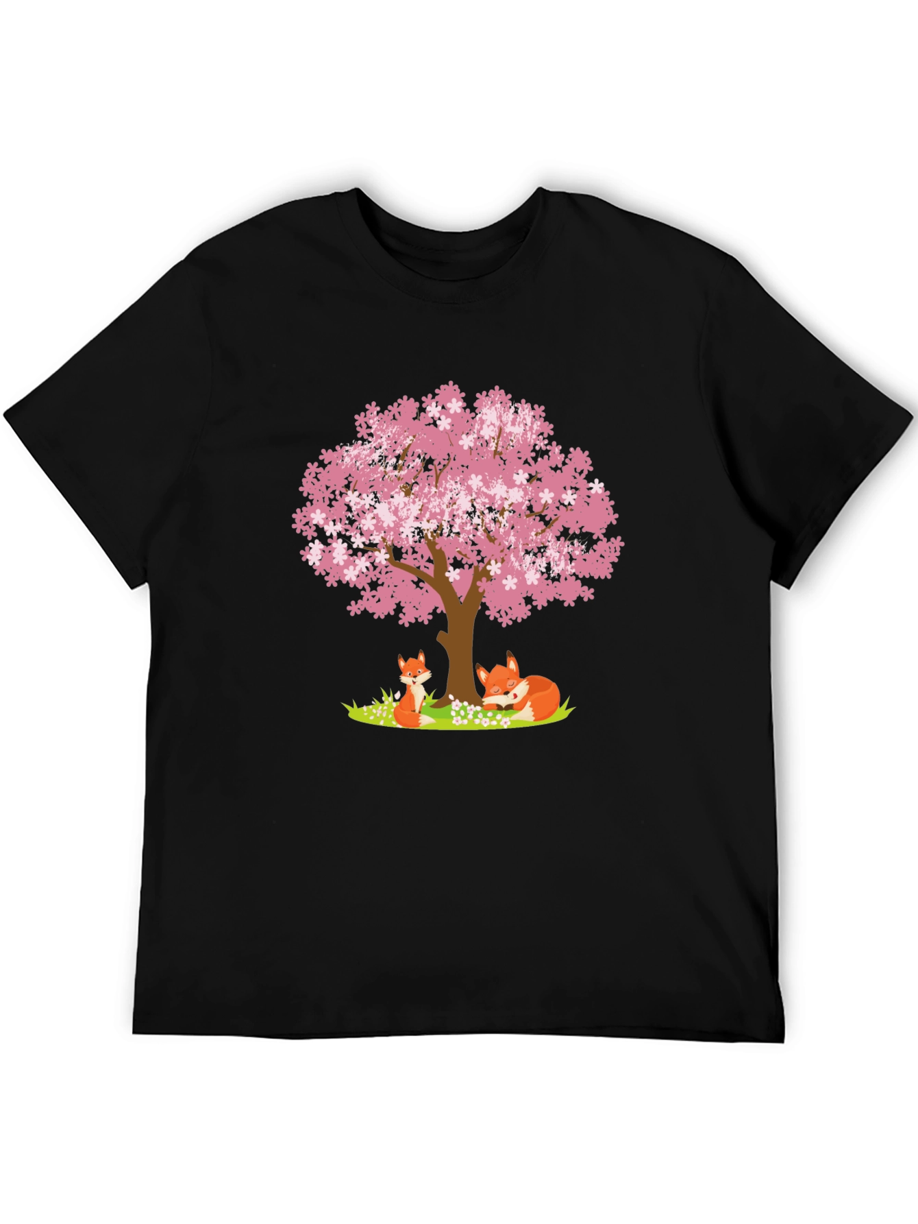 Fox & Cherry Blossom Tree Graphic Tee