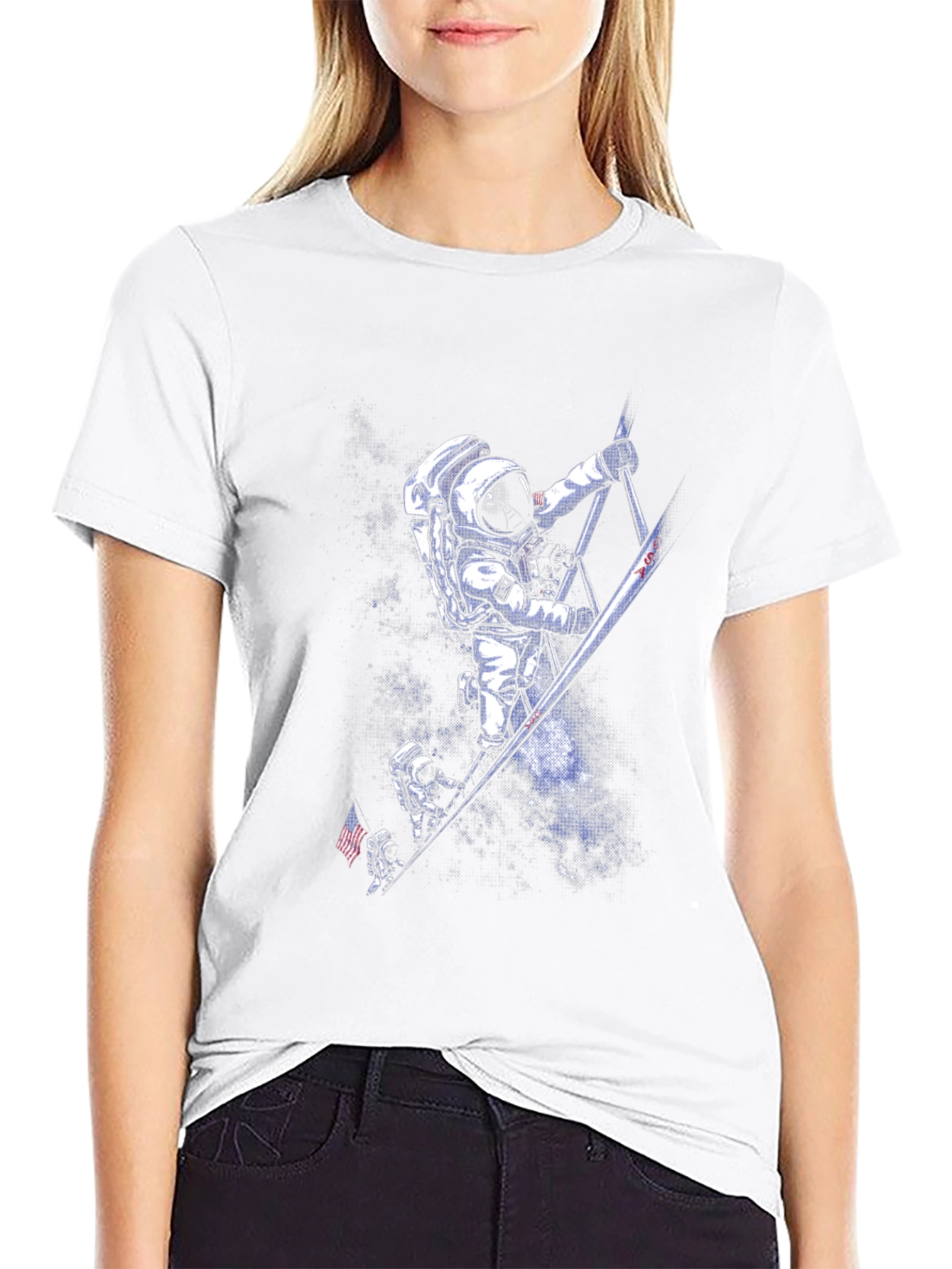 Astronauts Climbing T-Shirt - Space Adventure Tee