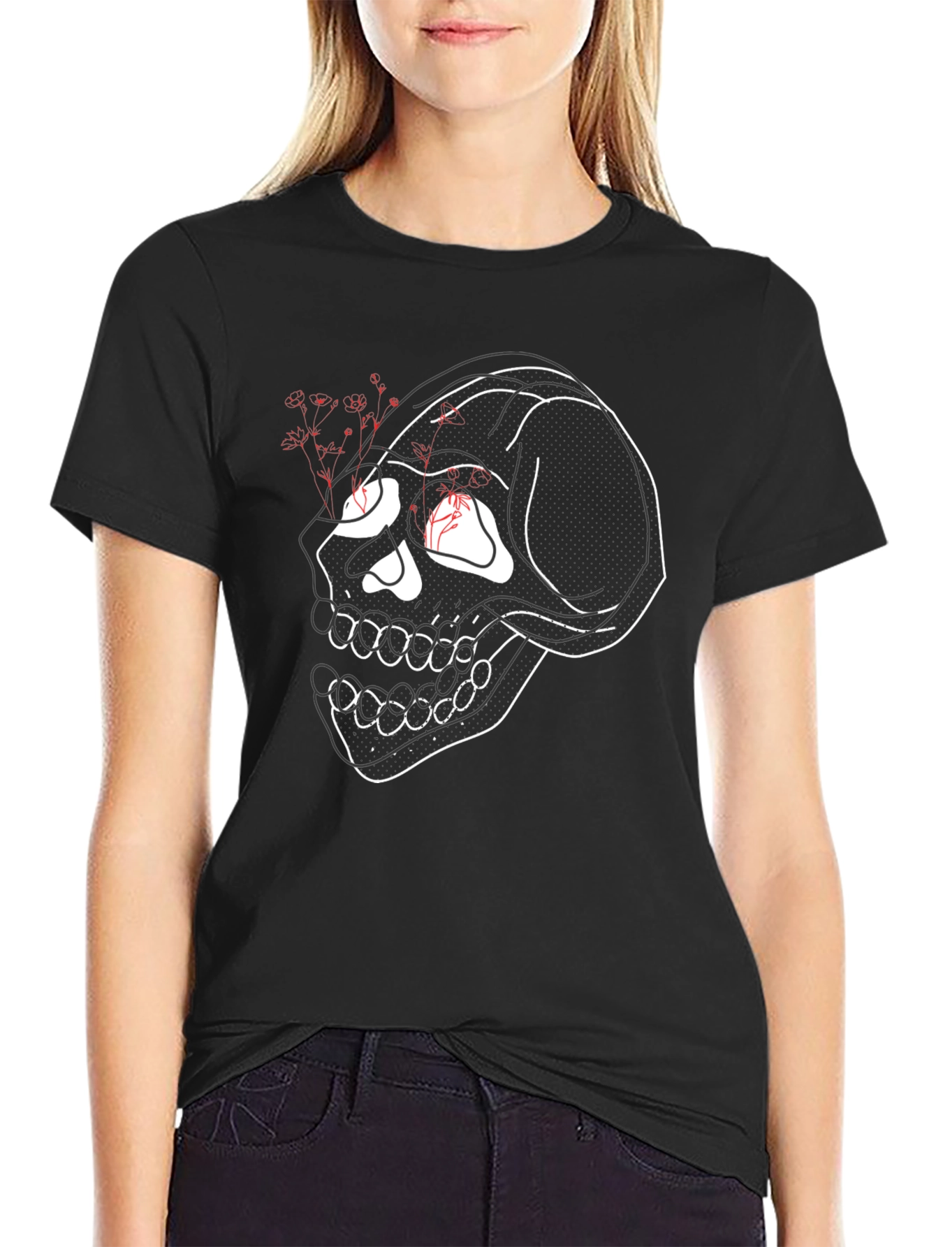 Edgy Skull Graphic Tee - Mens Black T-Shirt