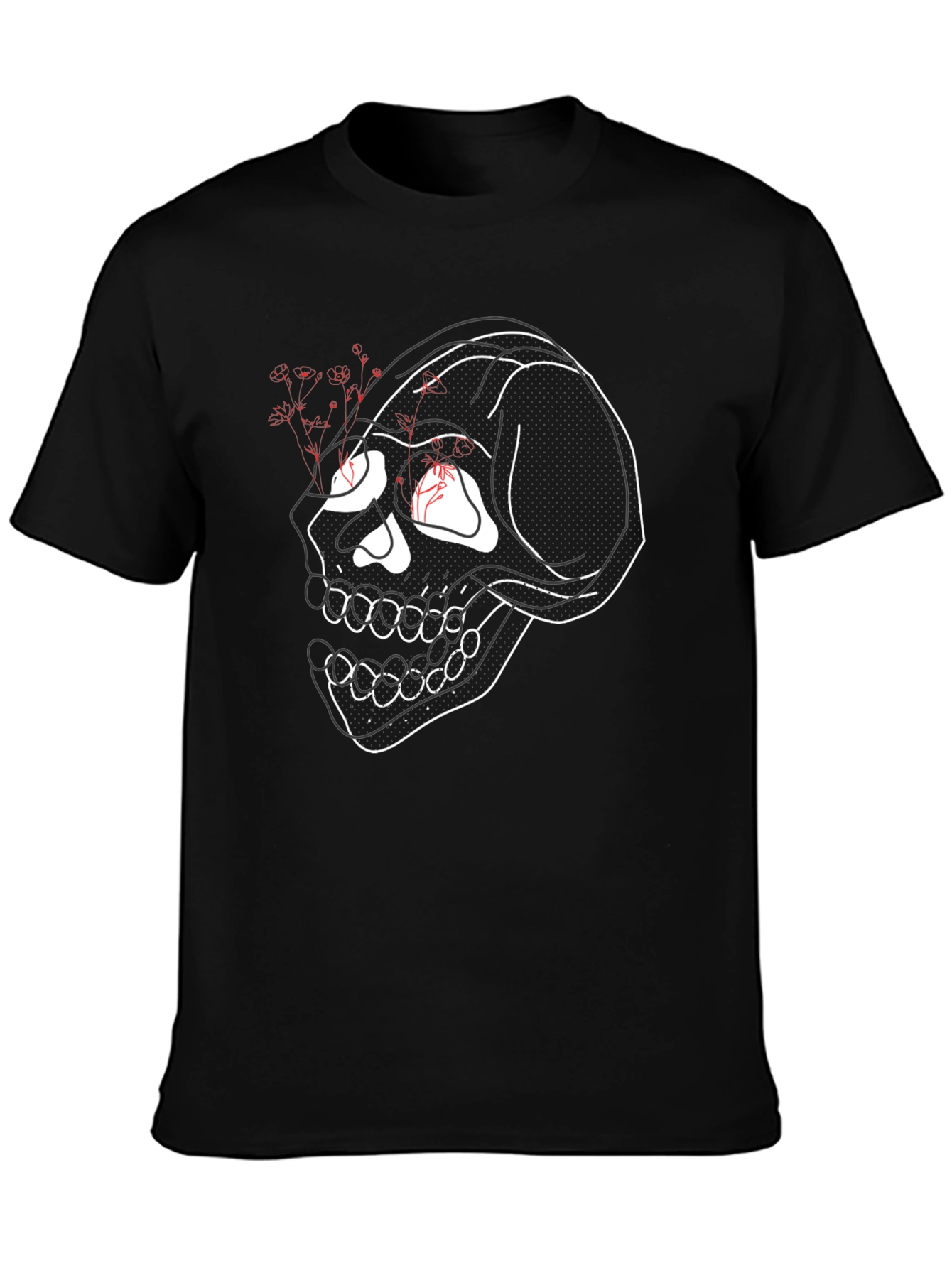 Edgy Skull Graphic Tee - Mens Black T-Shirt