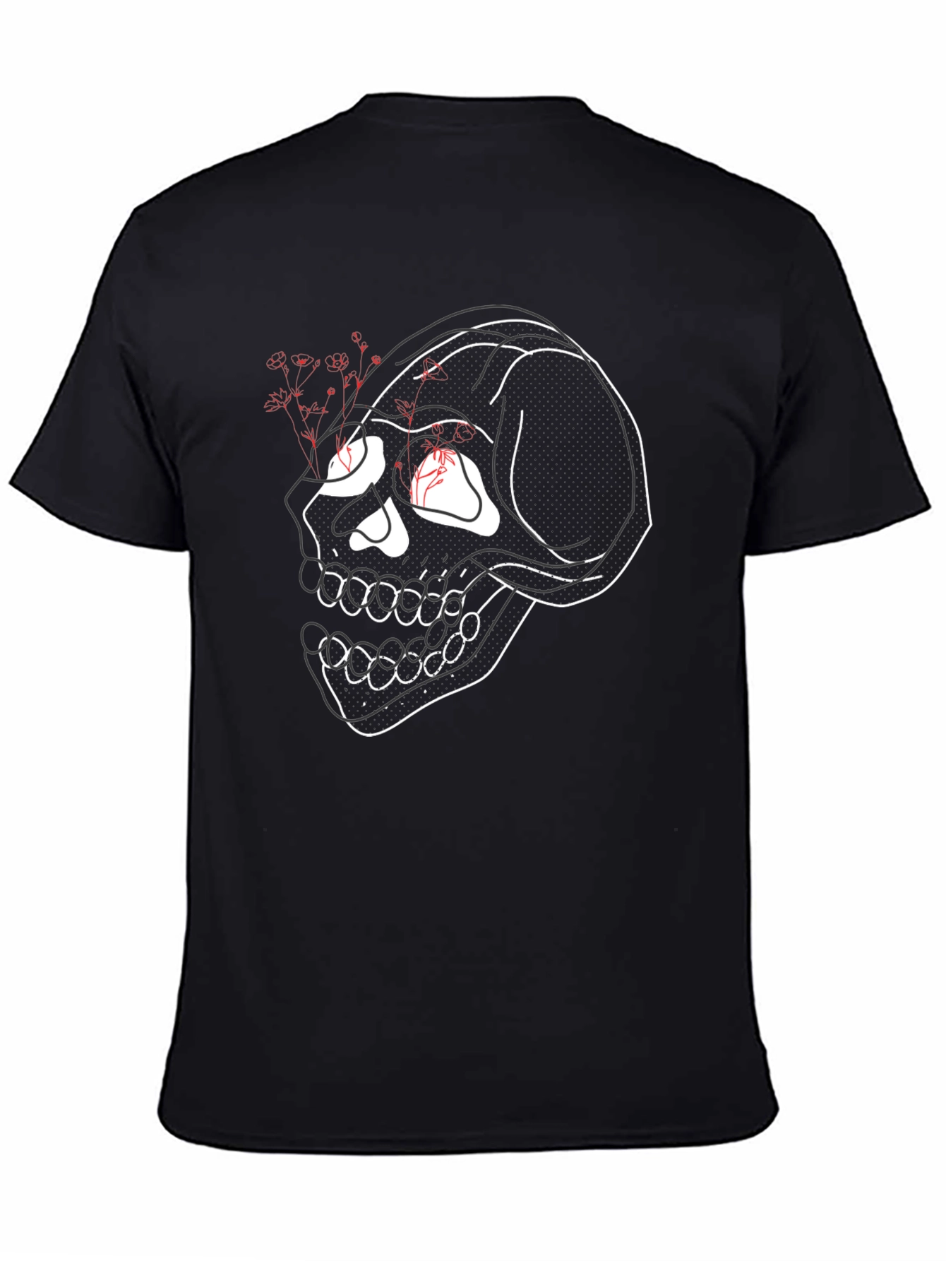 Edgy Skull Graphic Tee - Mens Black T-Shirt