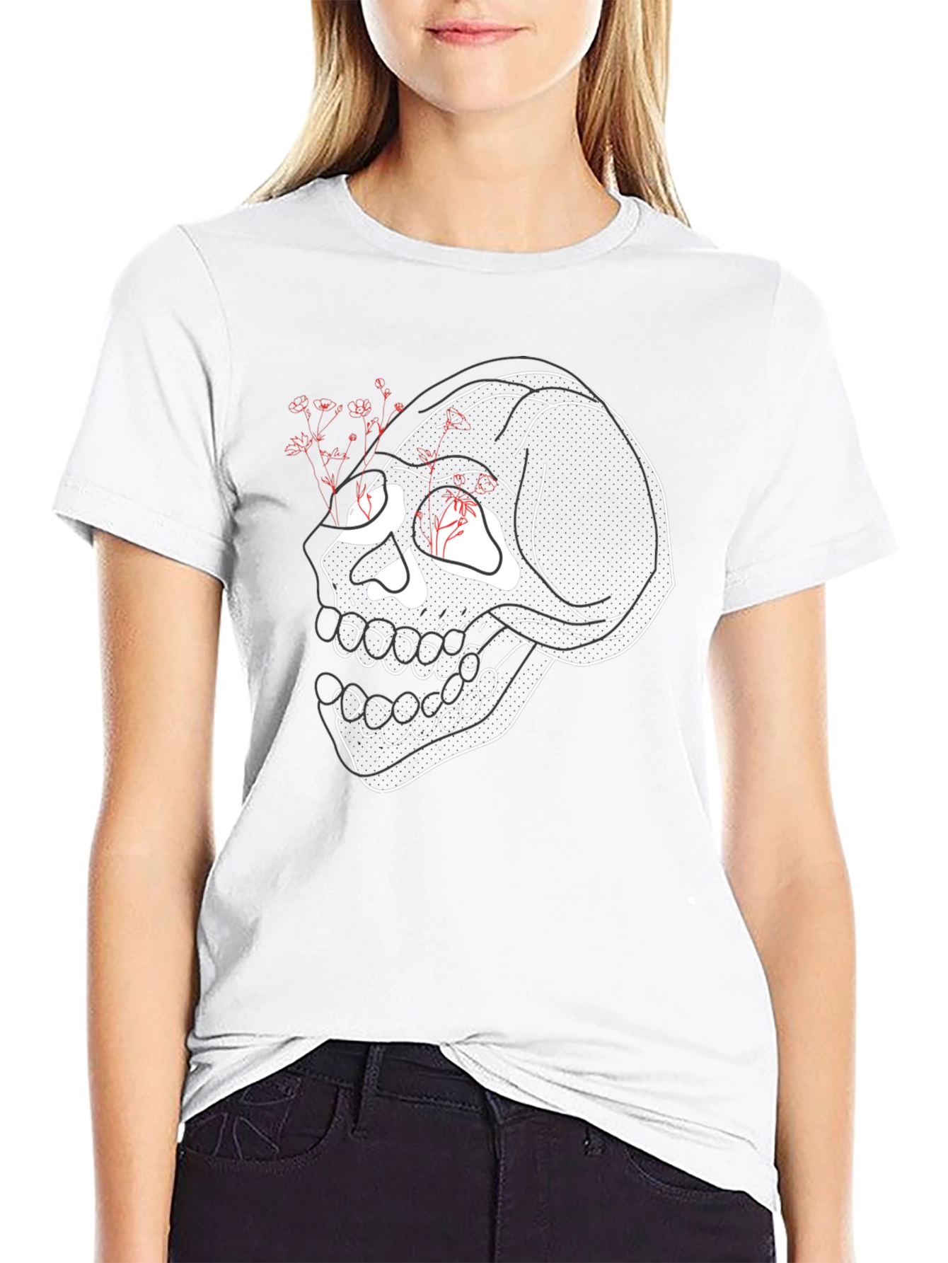 Edgy Skull Graphic Tee - Mens Black T-Shirt