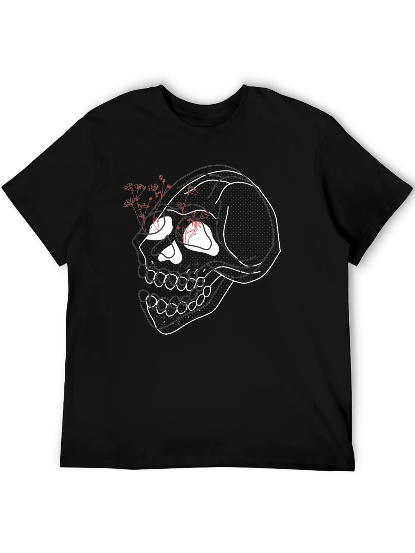 Edgy Skull Graphic Tee - Mens Black T-Shirt