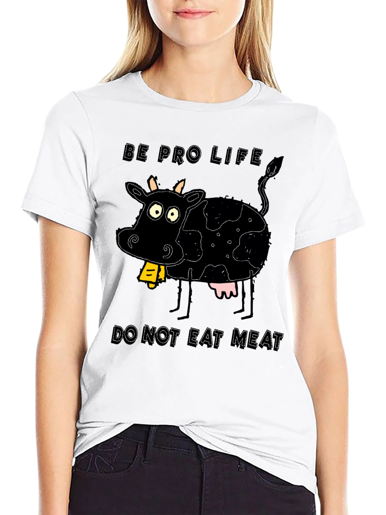 Pro-Life Cow Graphic Tee - Vegetarian Advocate