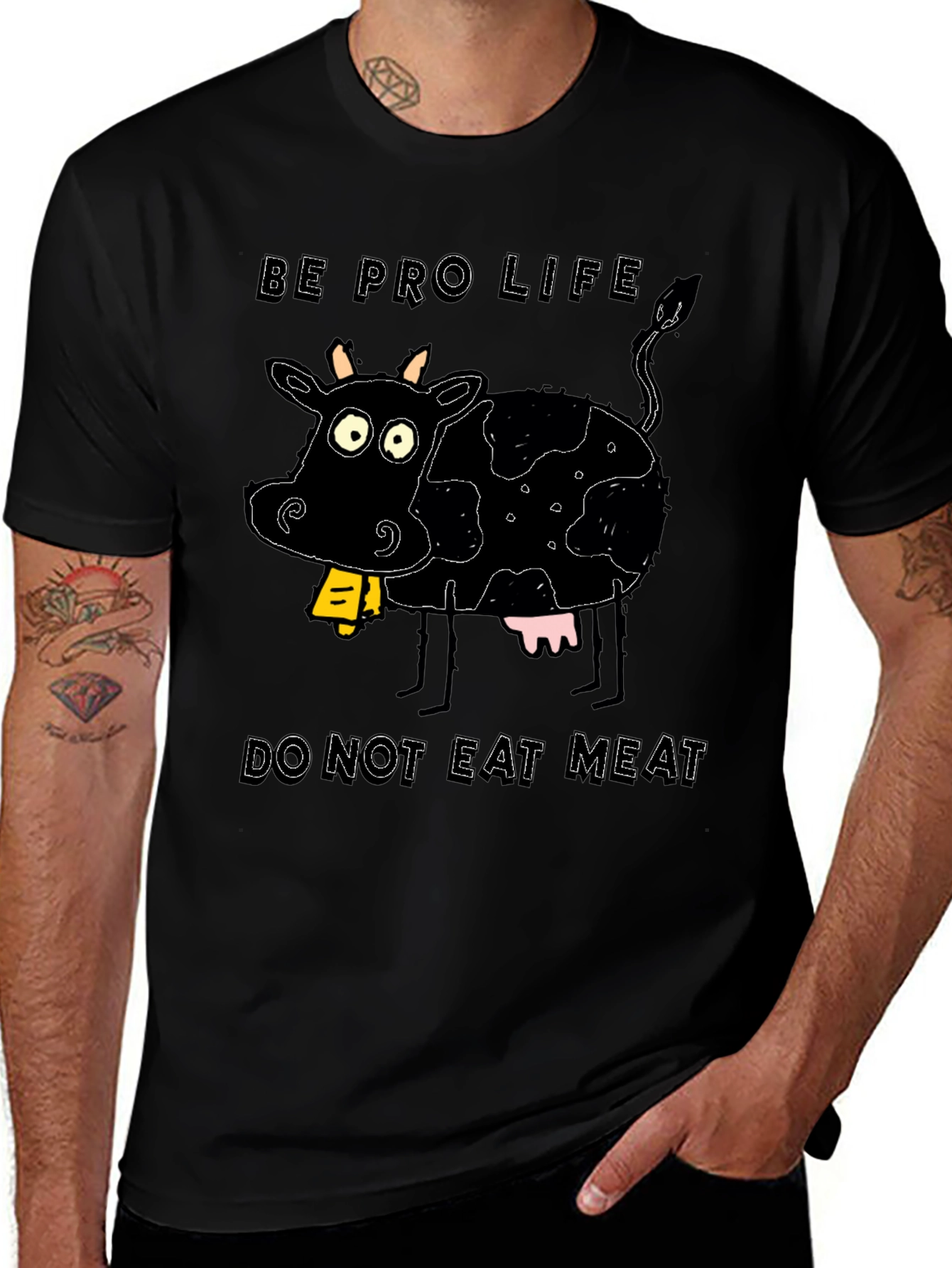 Pro-Life Cow Graphic Tee - Vegetarian Advocate