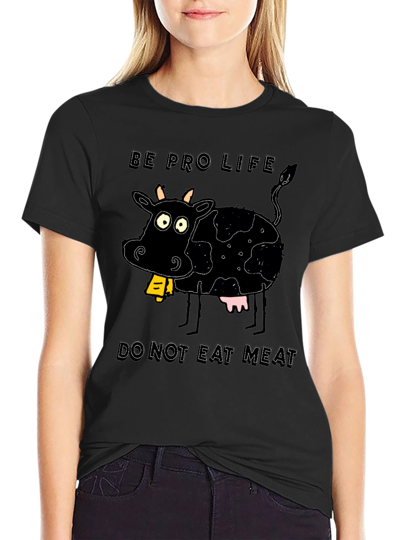Pro-Life Cow Graphic Tee - Vegetarian Advocate