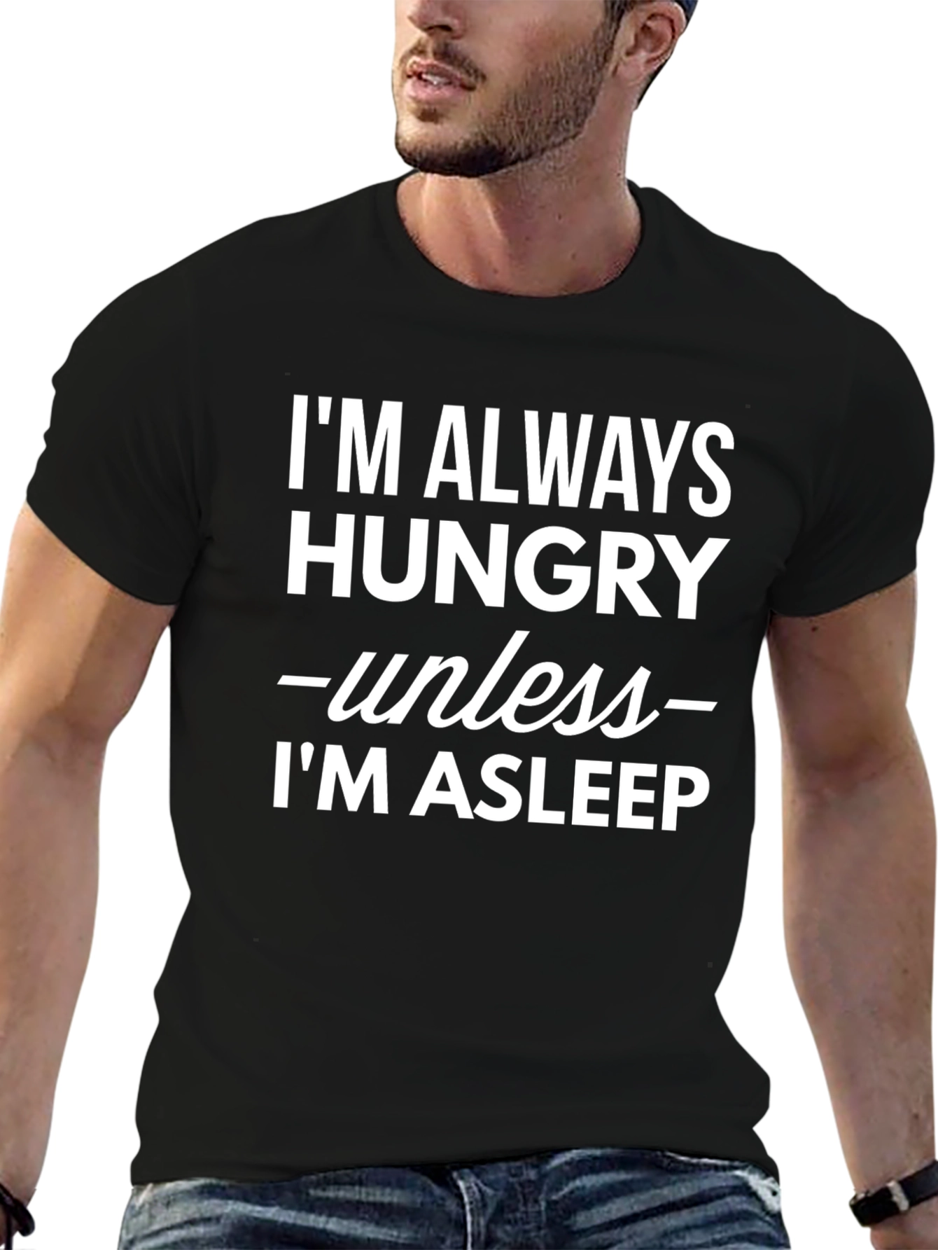Hungry Unless Asleep Black T-Shirt