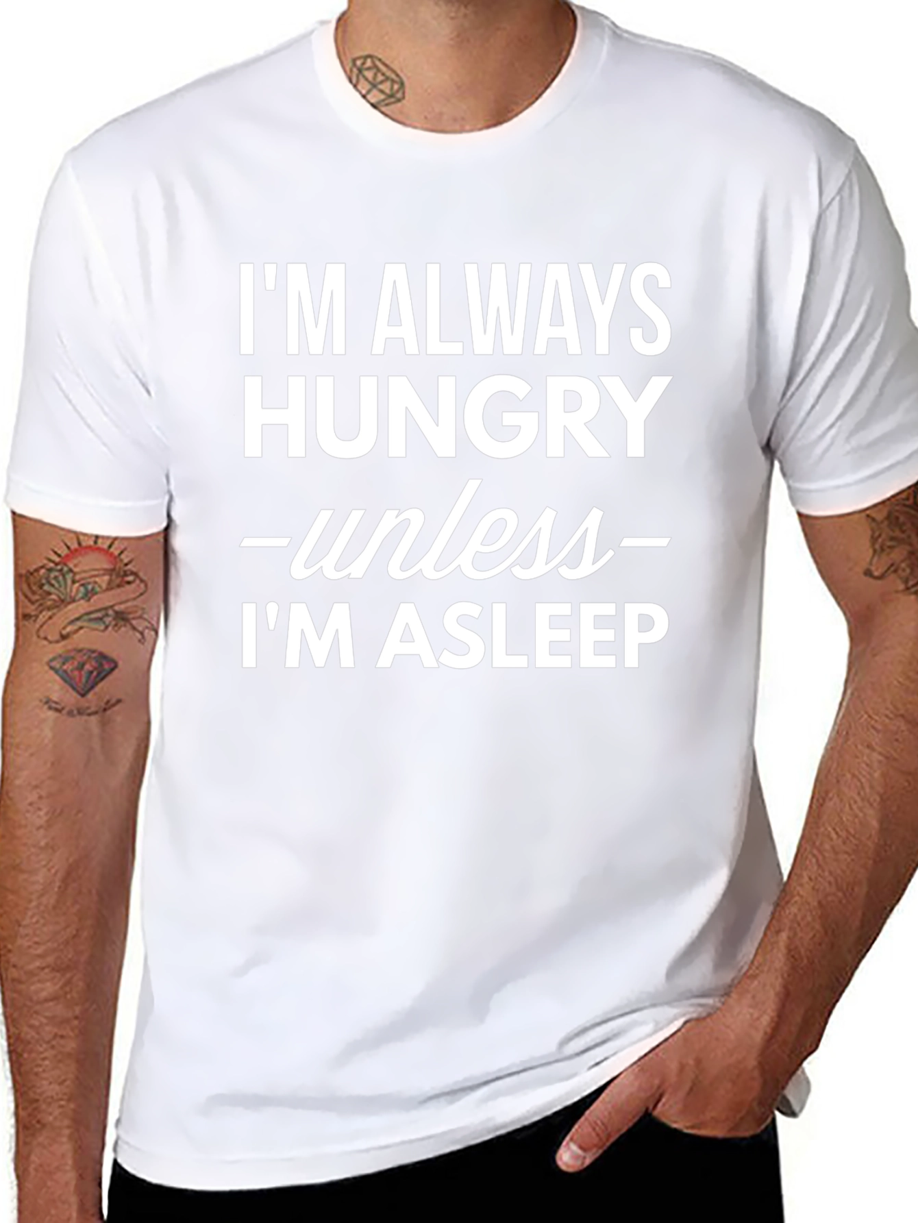 Hungry Unless Asleep Black T-Shirt