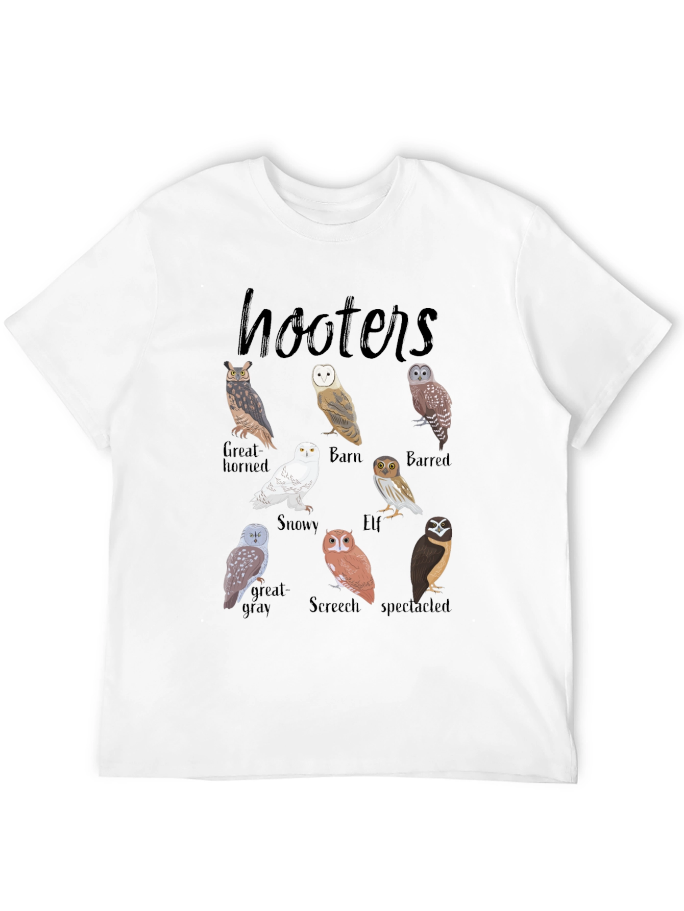 Hooters Owl Species Graphic Tee - Bird Lovers T-Shirt