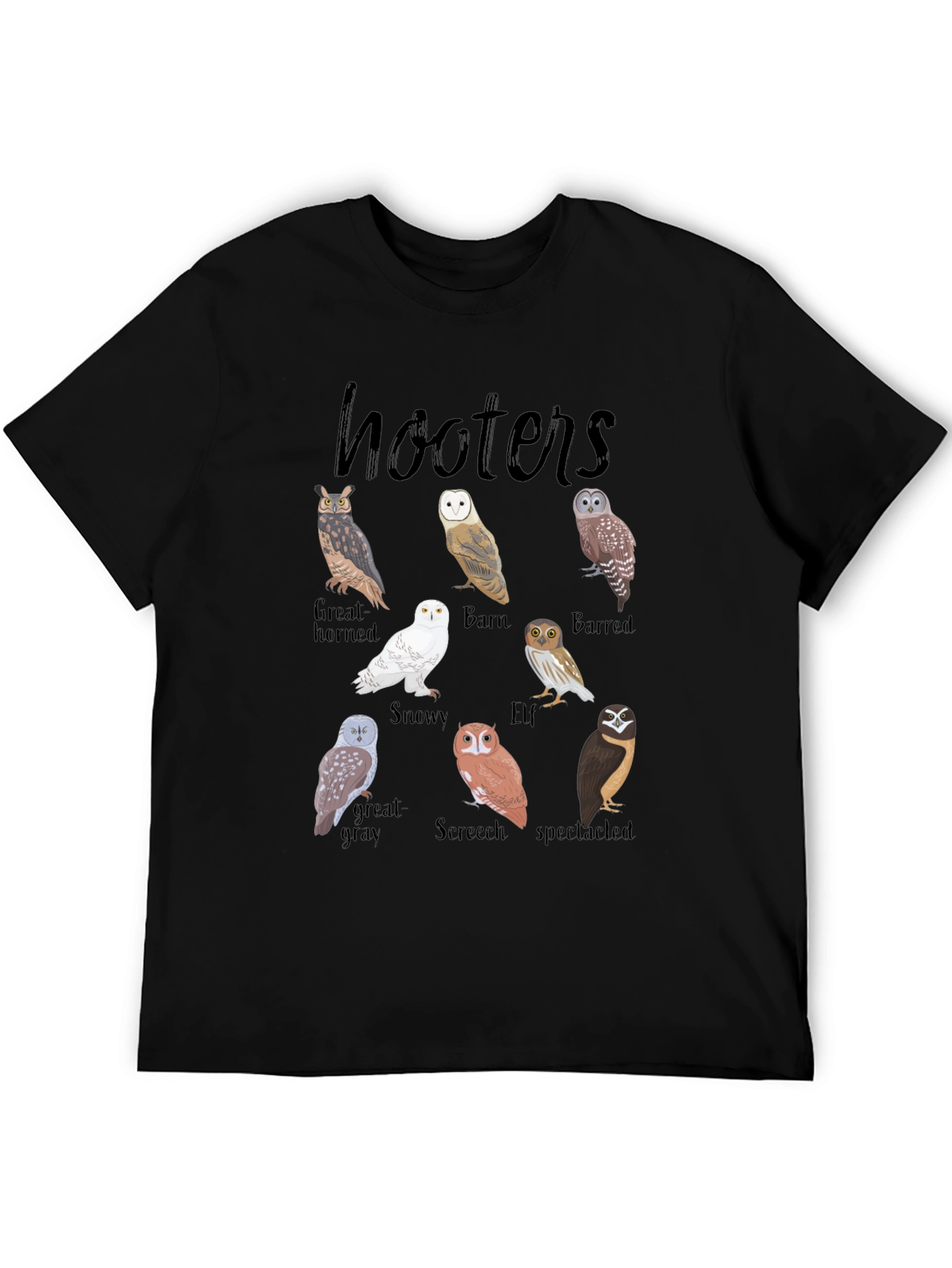Hooters Owl Species Graphic Tee - Bird Lovers T-Shirt