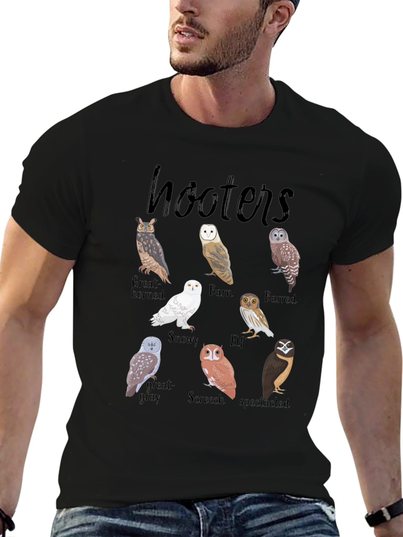Hooters Owl Species Graphic Tee - Bird Lovers T-Shirt