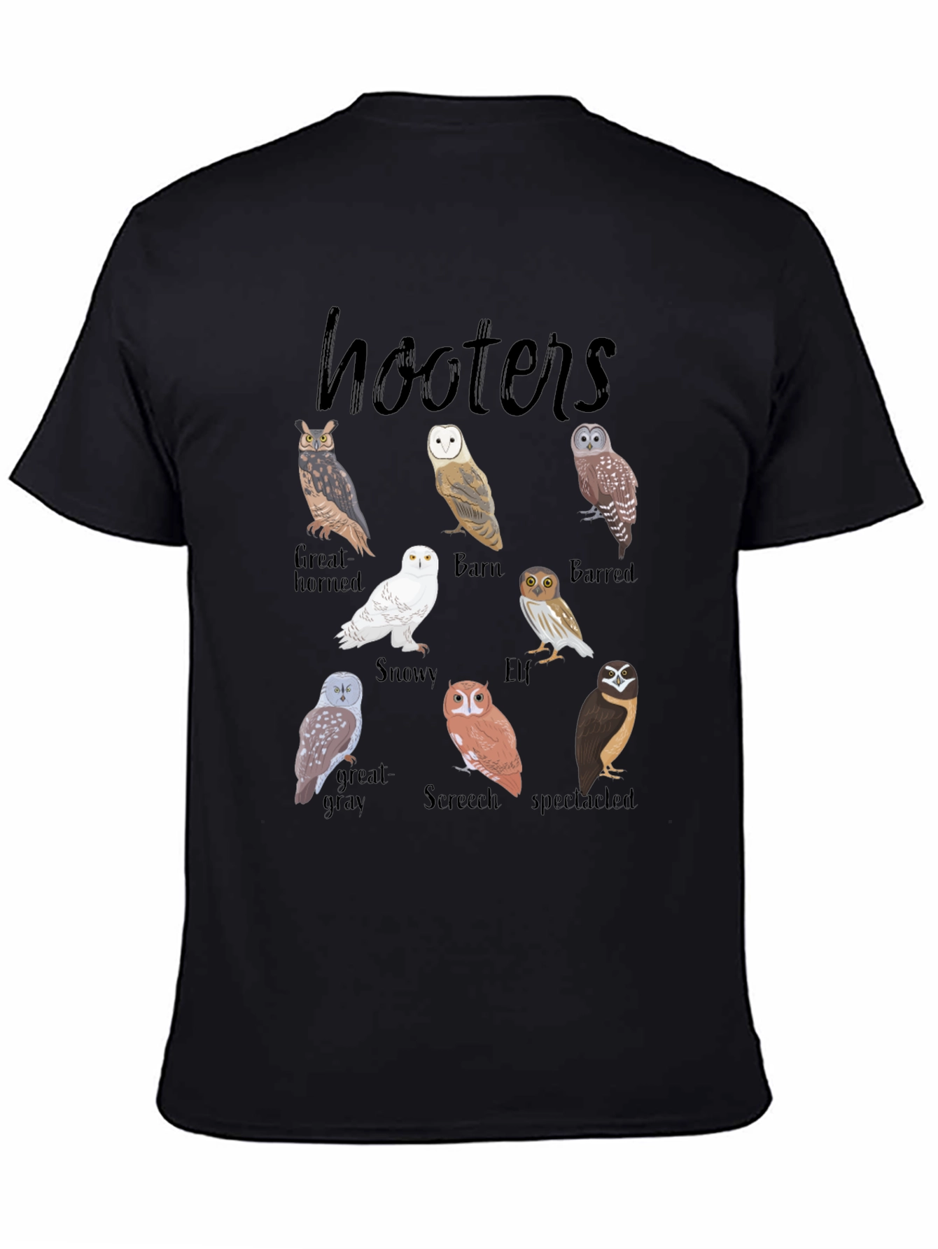 Hooters Owl Species Graphic Tee - Bird Lovers T-Shirt