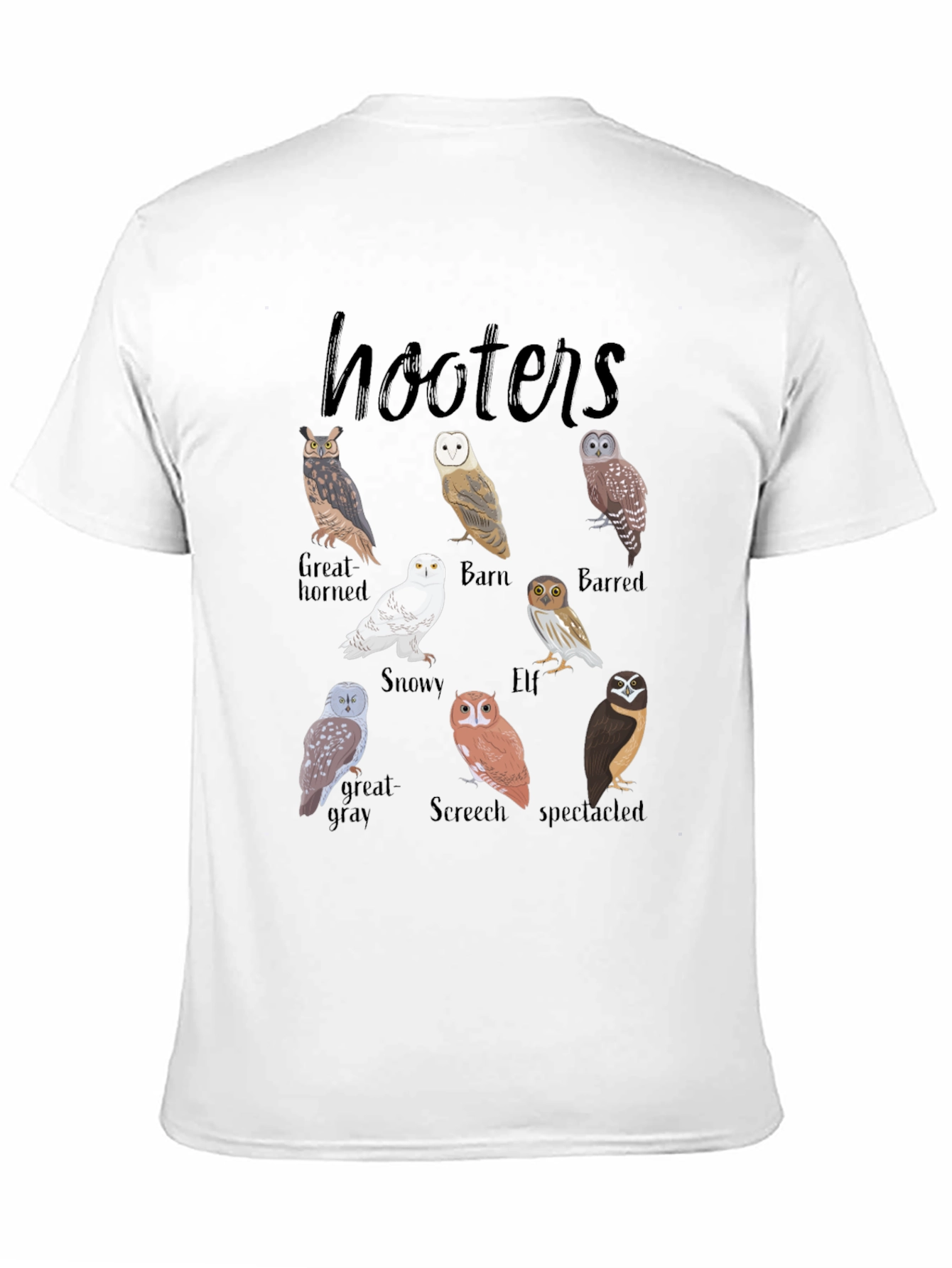 Hooters Owl Species Graphic Tee - Bird Lovers T-Shirt