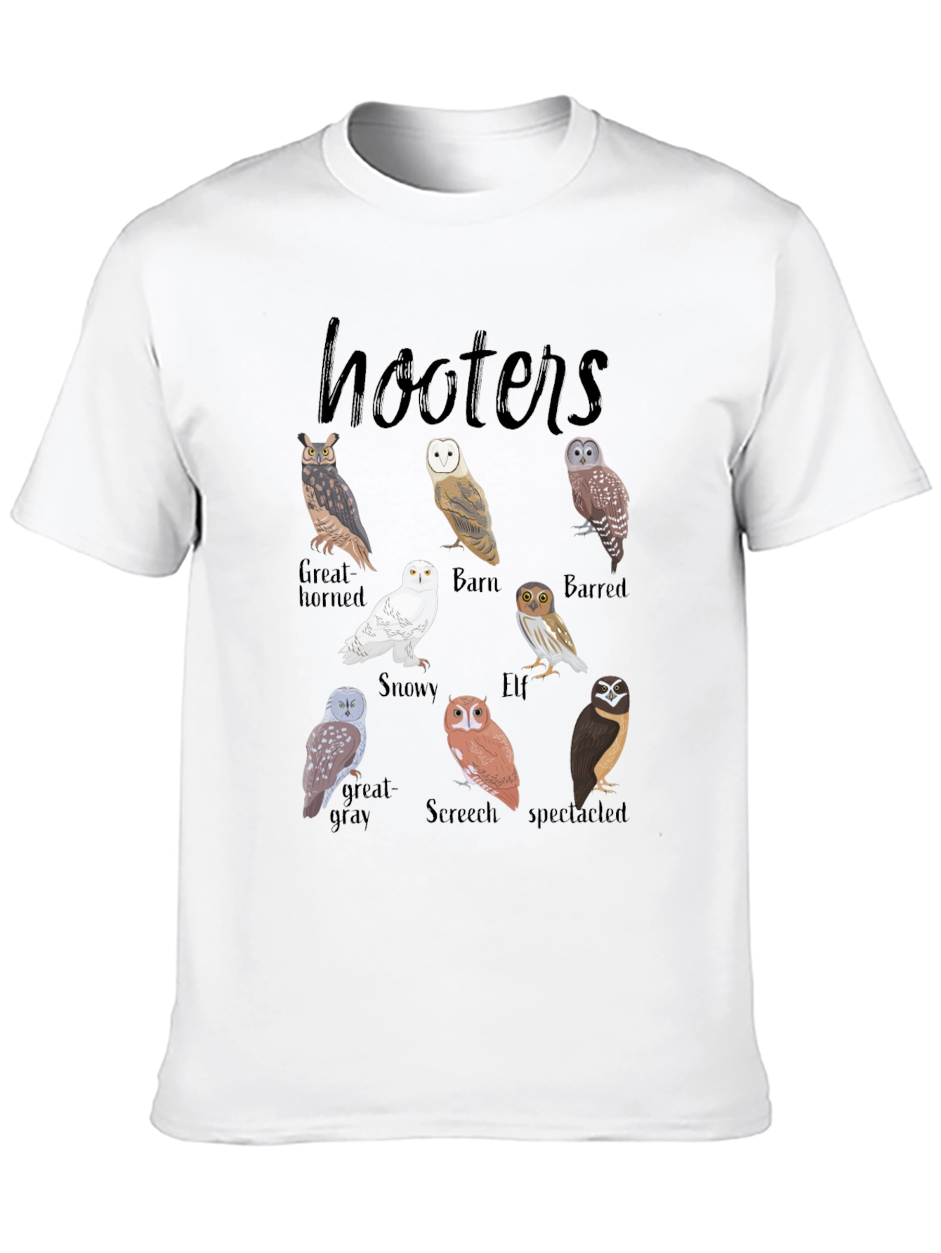 Hooters Owl Species Graphic Tee - Bird Lovers T-Shirt