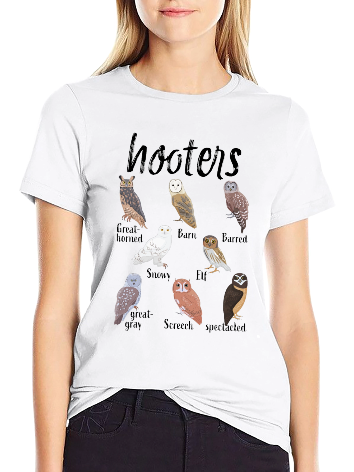 Hooters Owl Species Graphic Tee - Bird Lovers T-Shirt