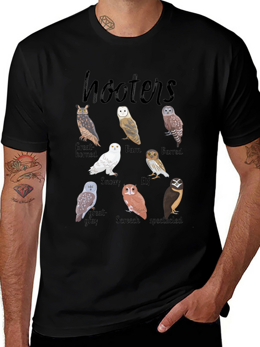 Hooters Owl Species Graphic Tee - Bird Lovers T-Shirt