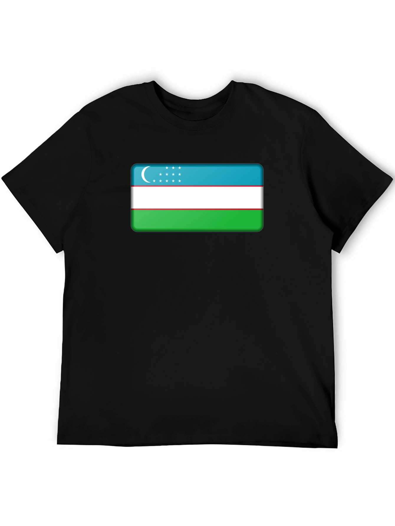 Uzbekistan Flag T-Shirt - Black