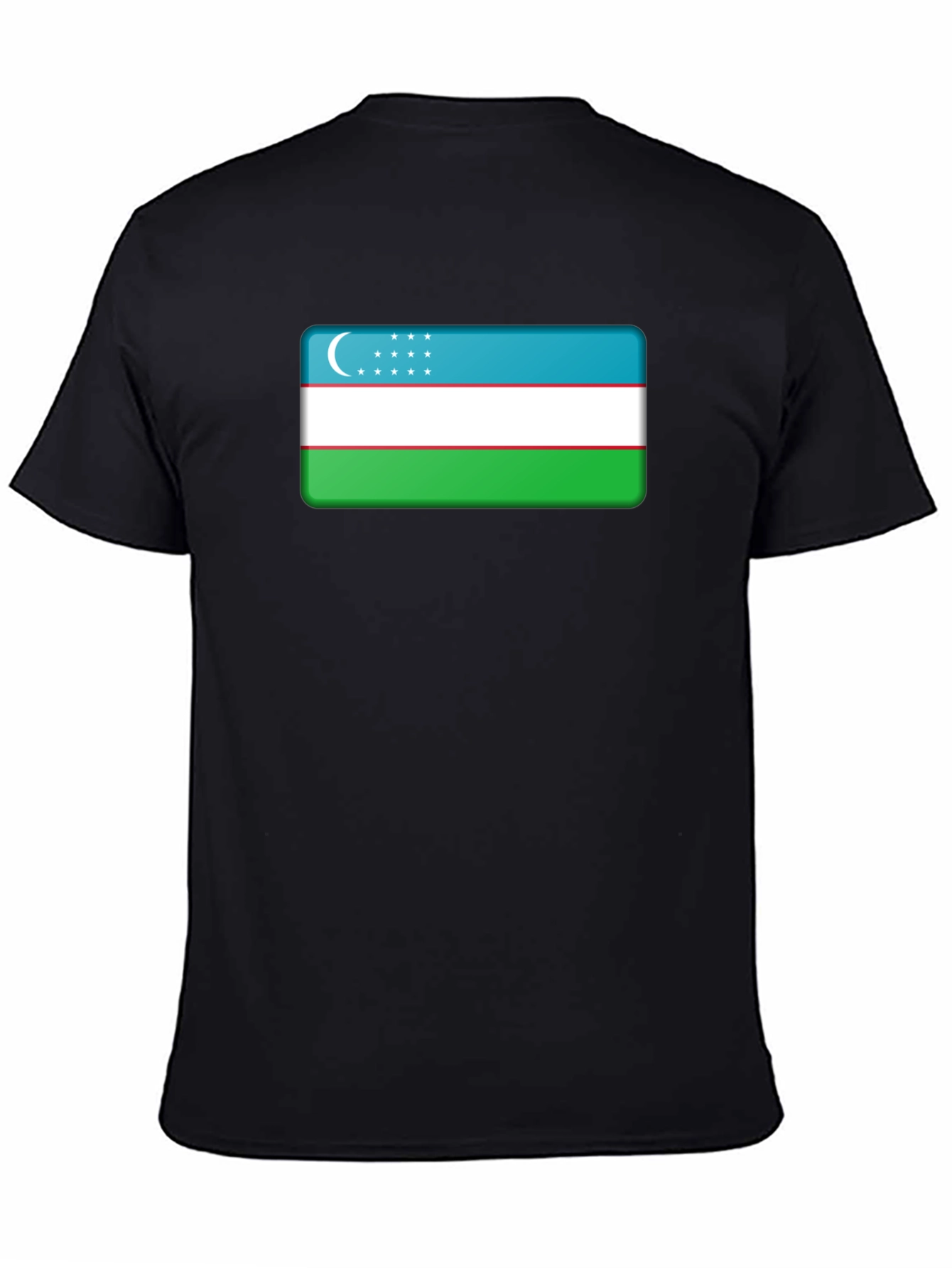 Uzbekistan Flag T-Shirt - Black