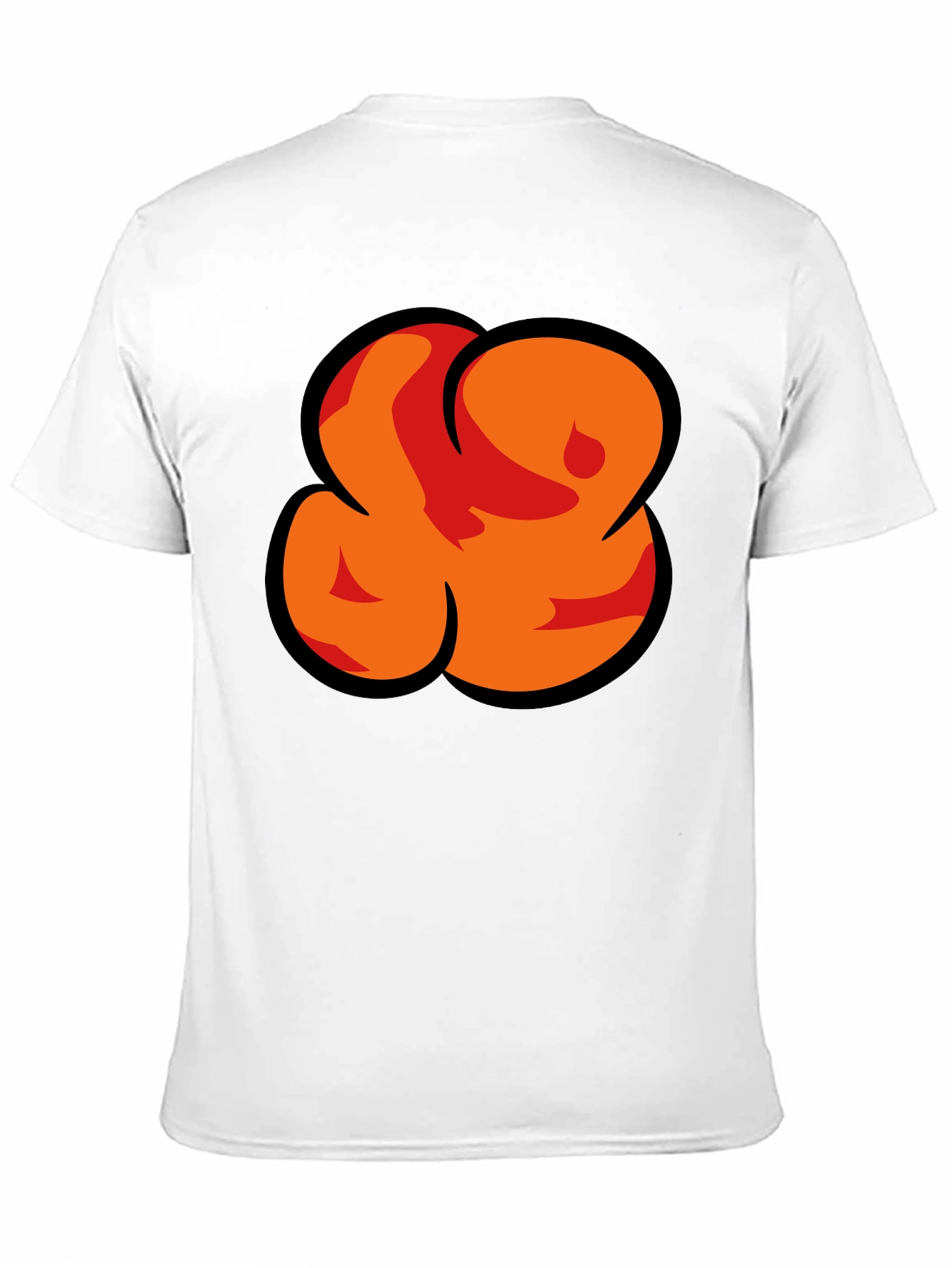 Bold Graphic Black T-Shirt - Abstract Orange Design