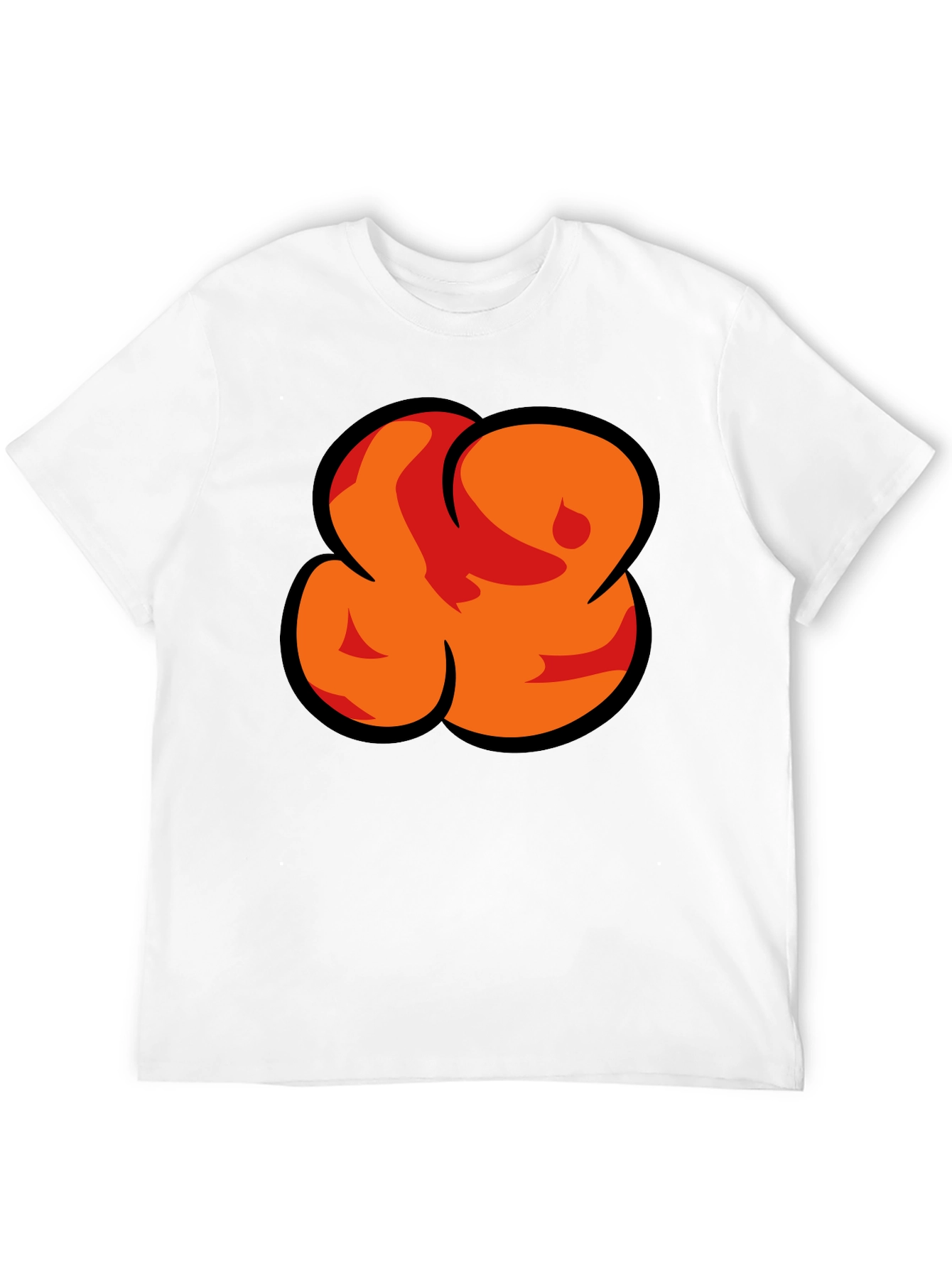 Bold Graphic Black T-Shirt - Abstract Orange Design
