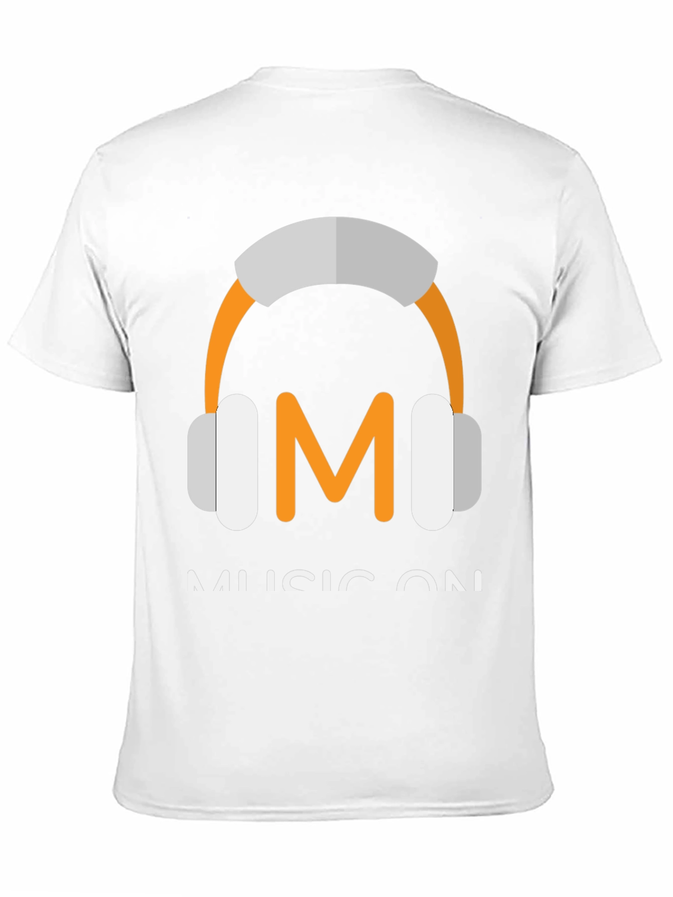 Music On Black T-Shirt with Headphone Graphic