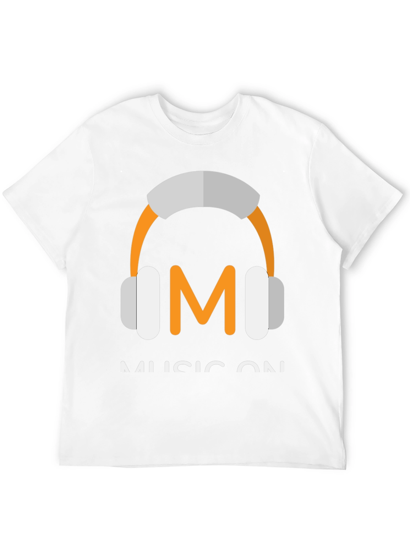 Music On Black T-Shirt with Headphone Graphic