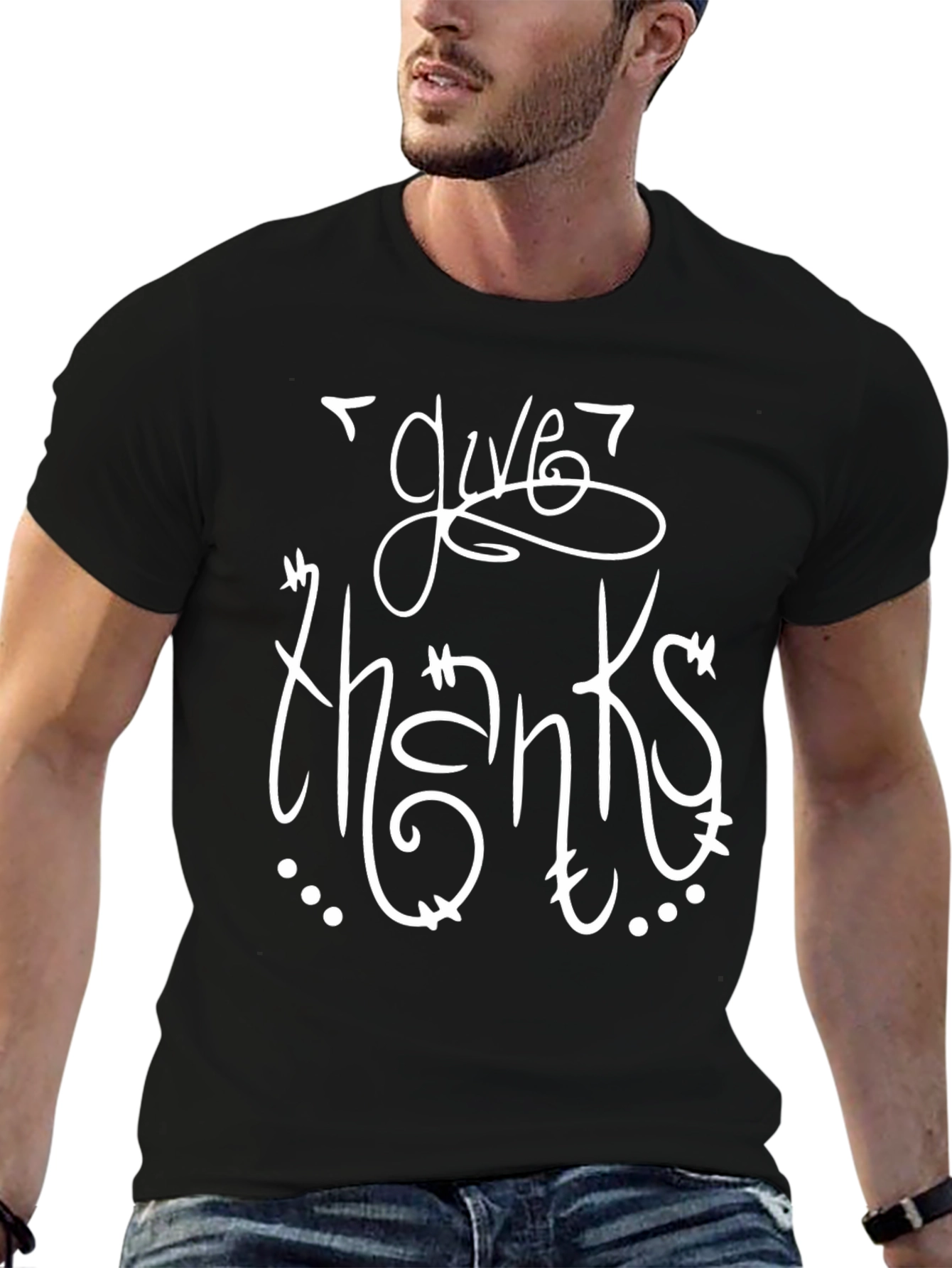 Give Thanks Graphic Tee - Black