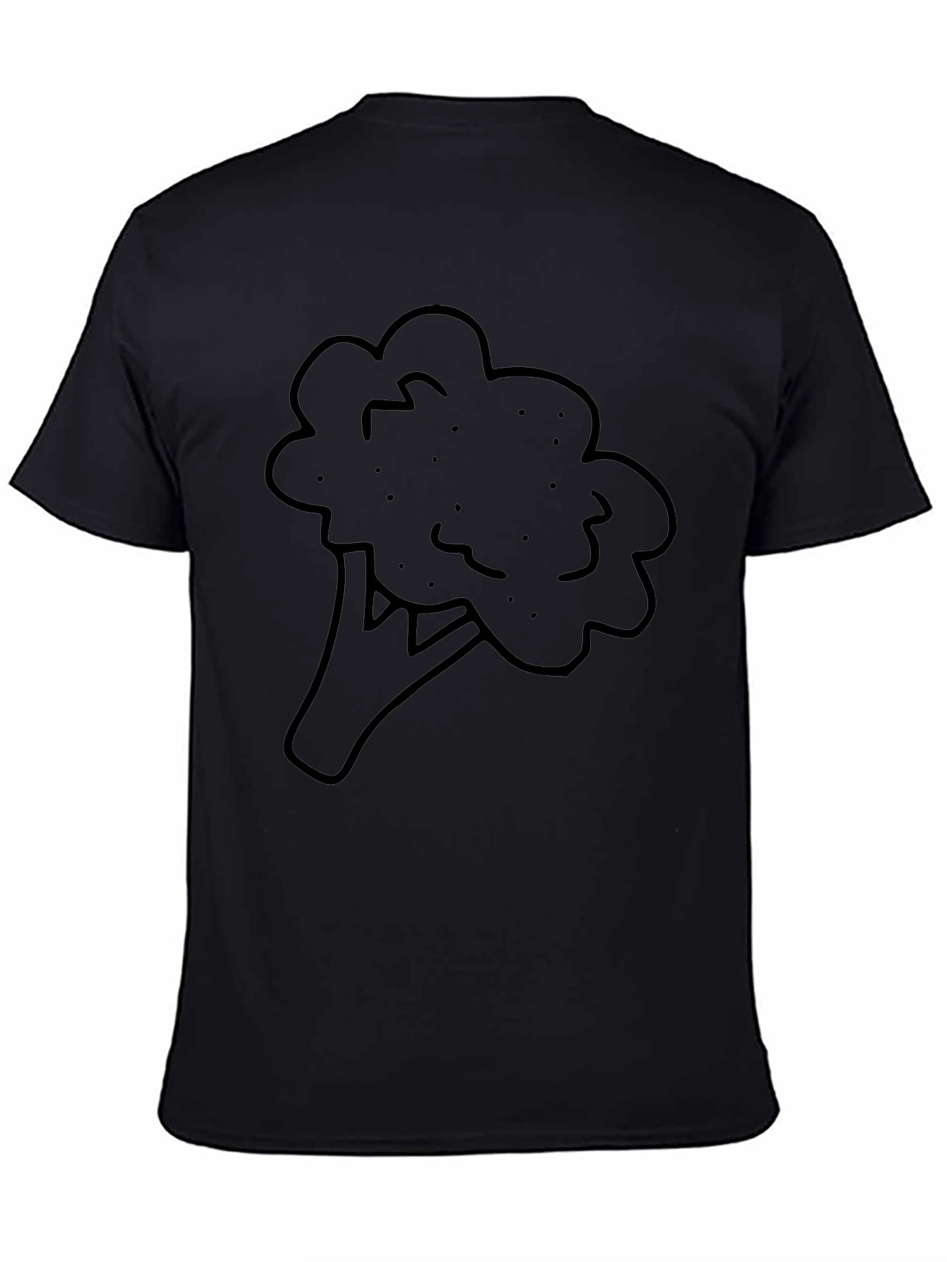 Broccoli Graphic Print Black T-Shirt