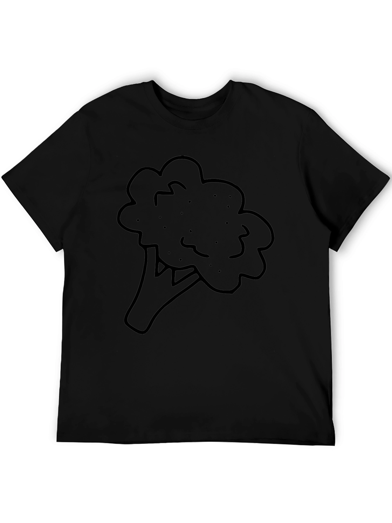Broccoli Graphic Print Black T-Shirt