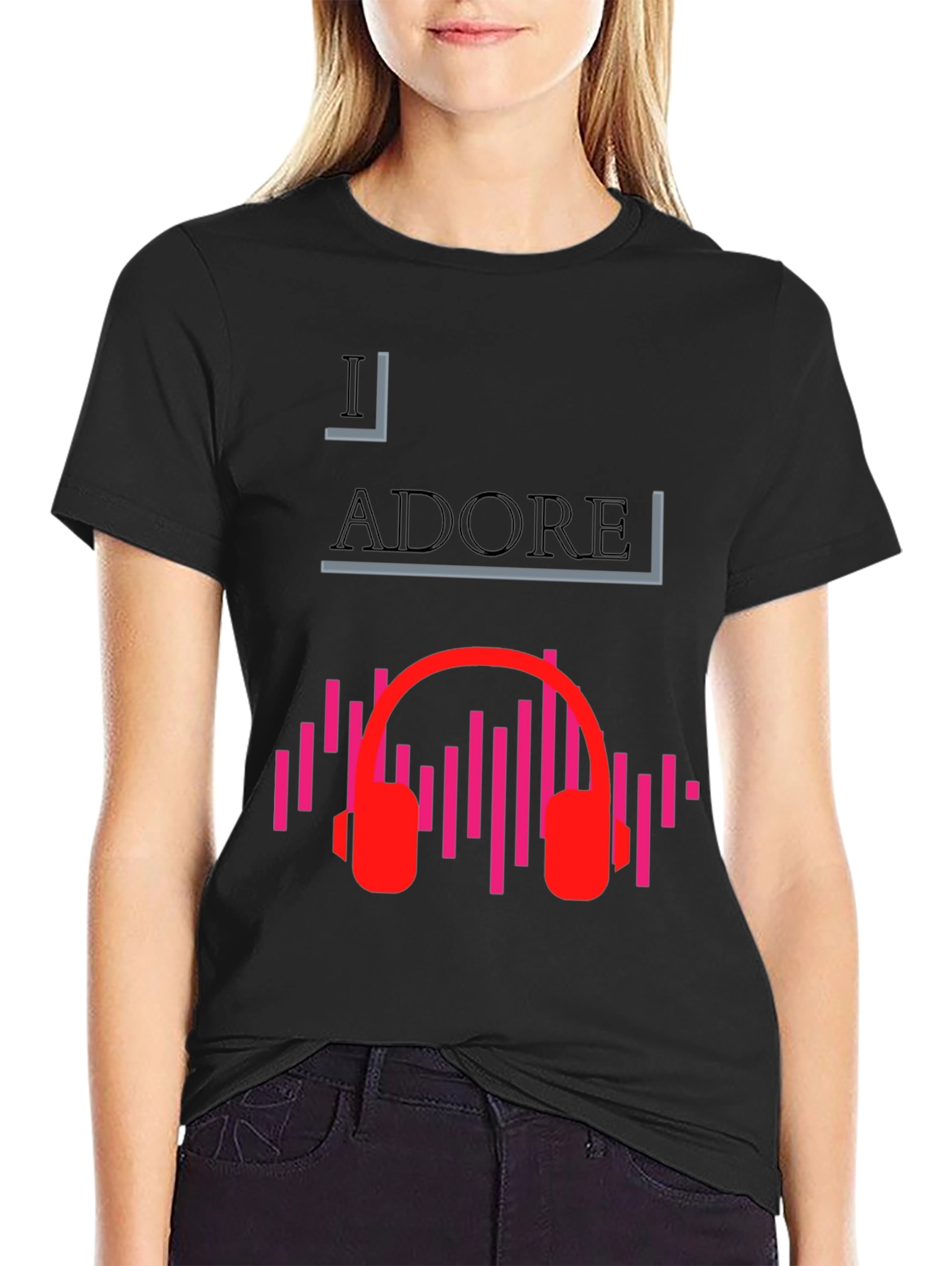 I Adore Music Black Graphic Tee