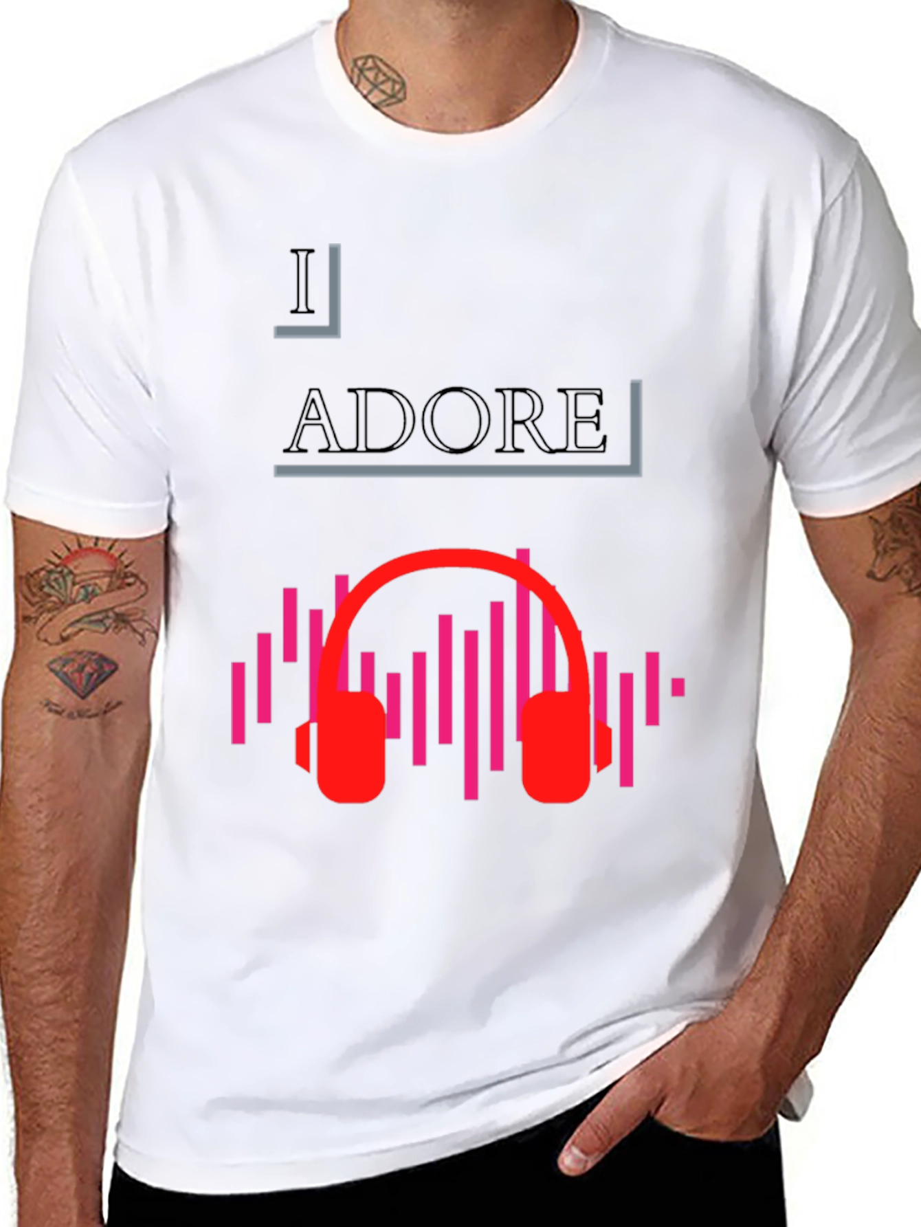I Adore Music Black Graphic Tee