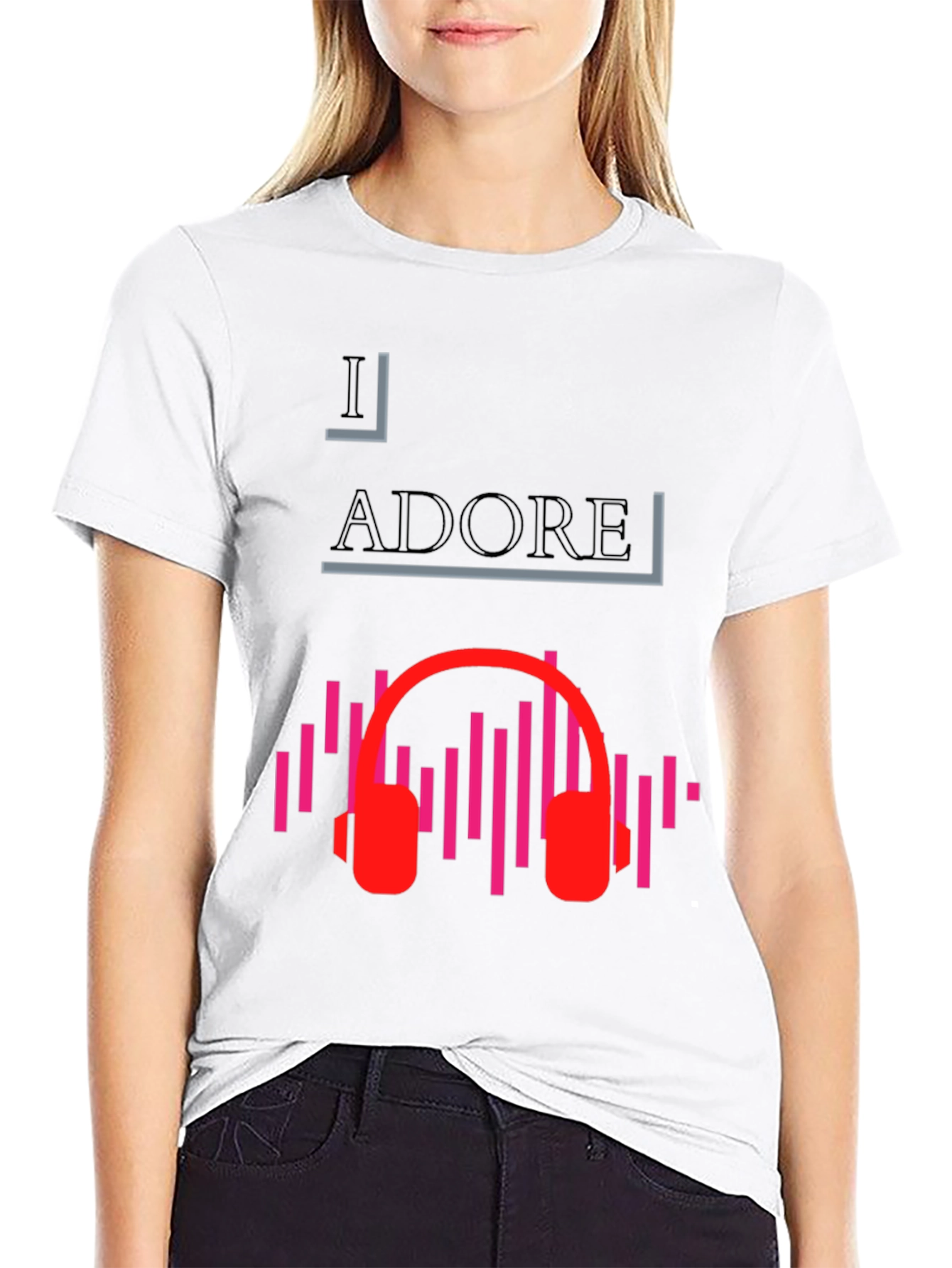 I Adore Music Black Graphic Tee