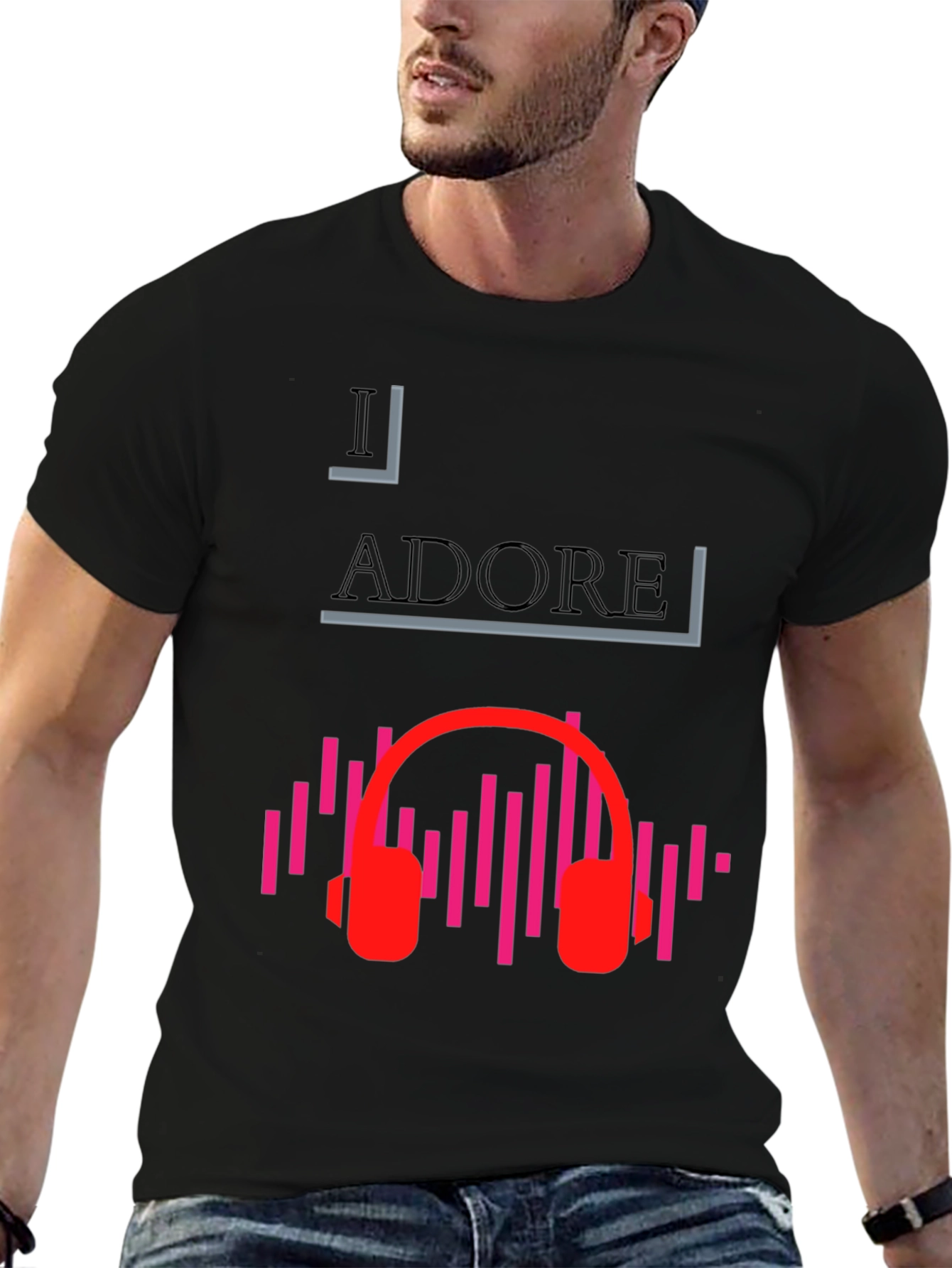 I Adore Music Black Graphic Tee