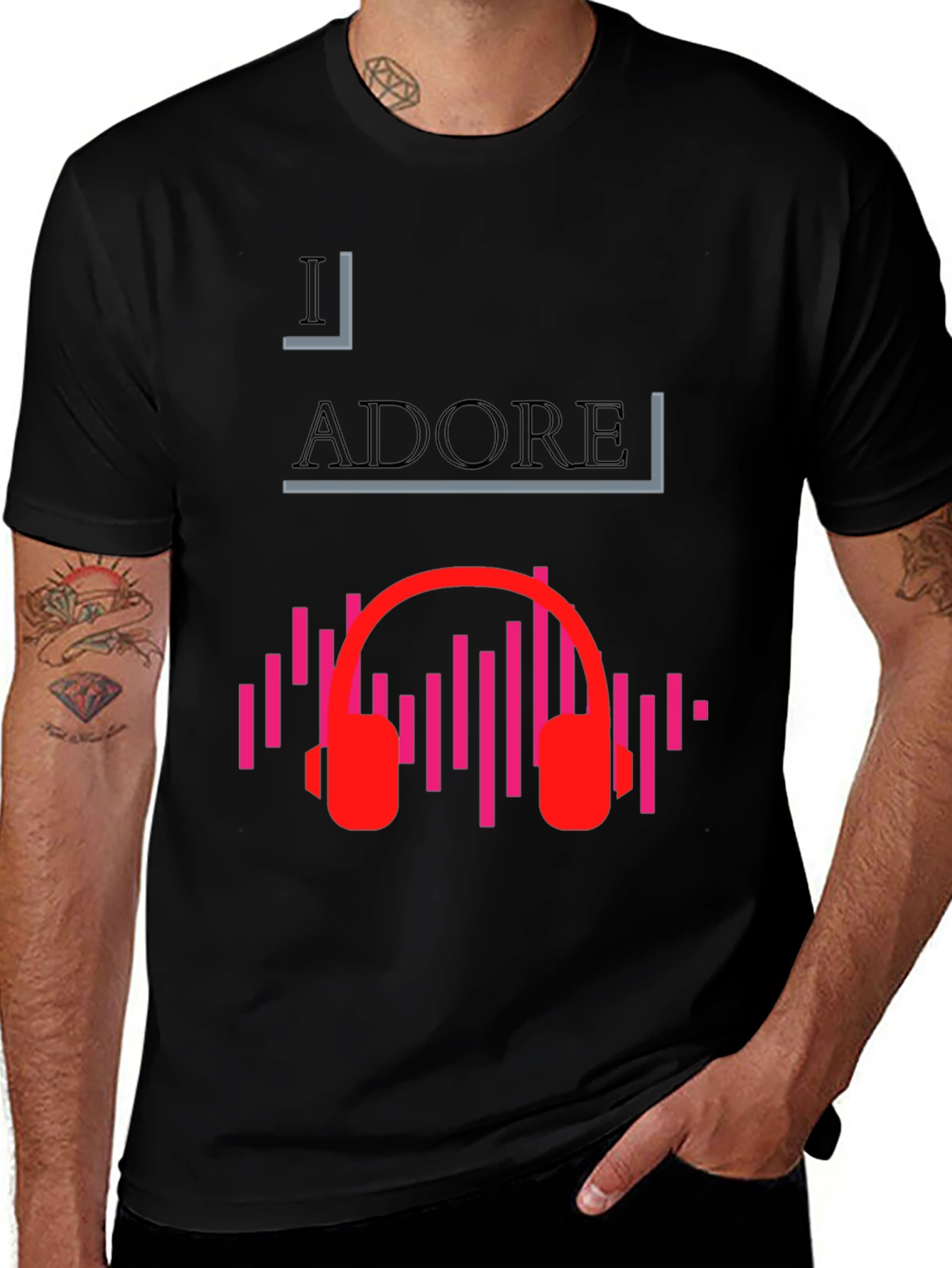 I Adore Music Black Graphic Tee
