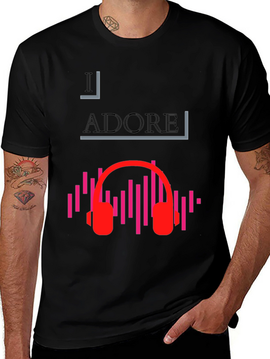 I Adore Music Black Graphic Tee