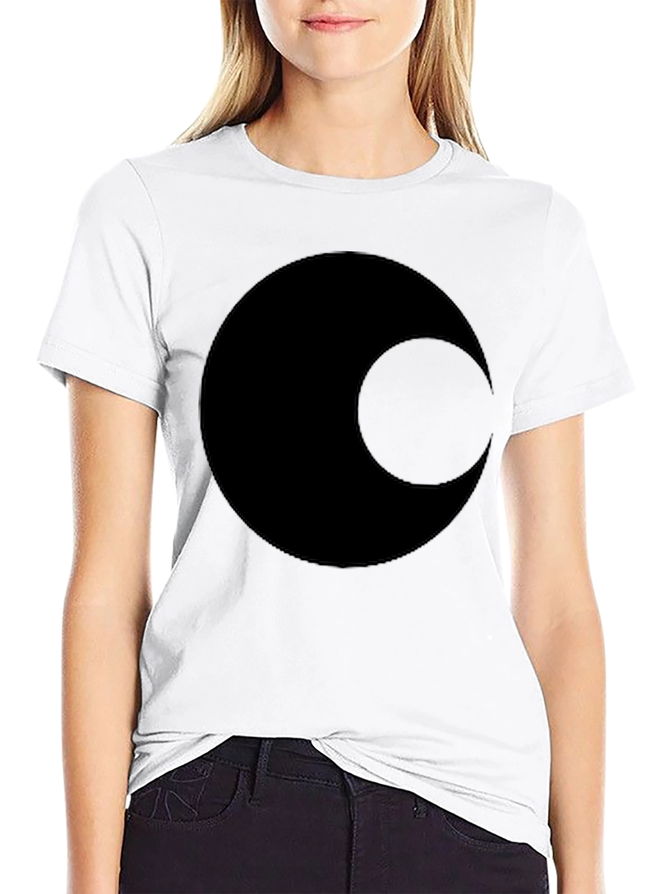 Minimalist Eclipse Design Black T-Shirt