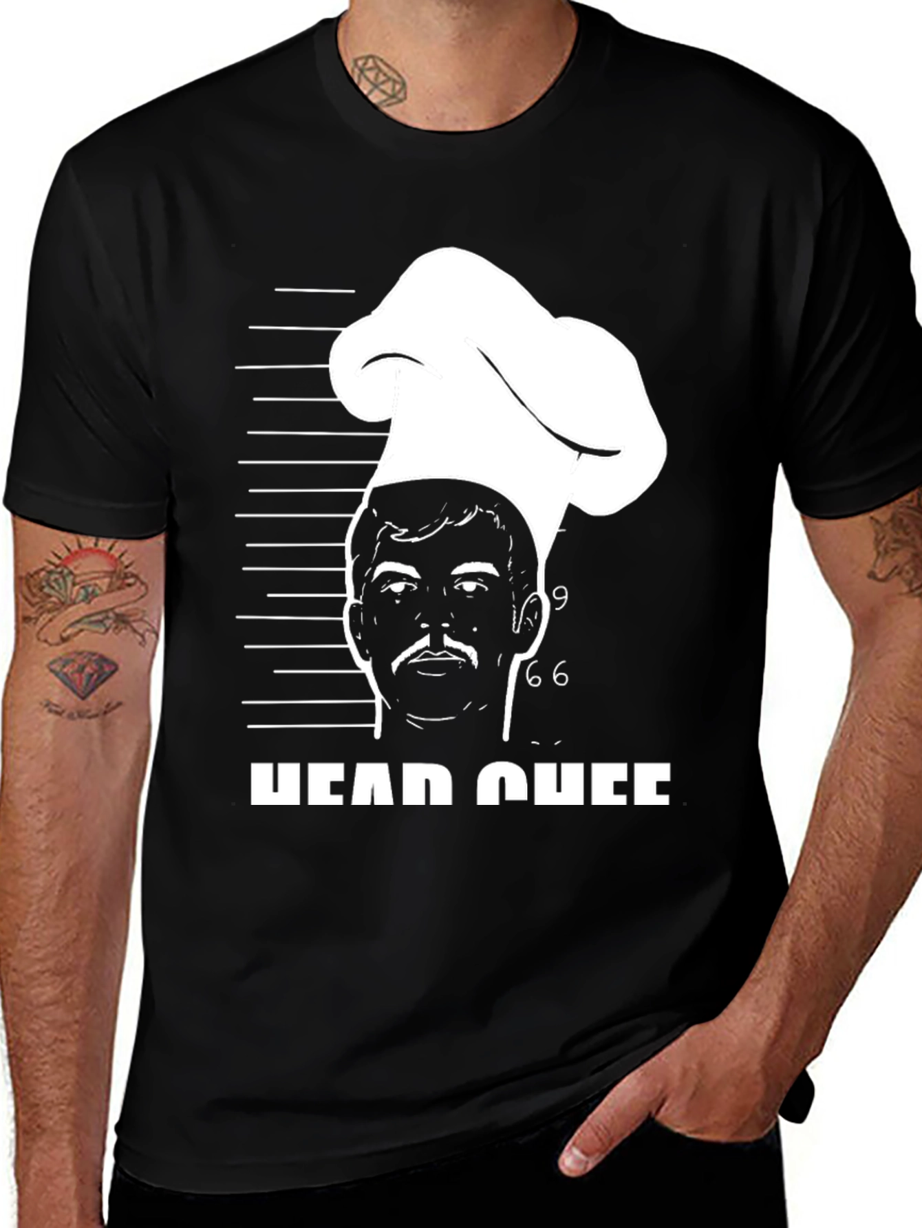 Head Chef Mugshot T-Shirt - Culinary Humor Tee