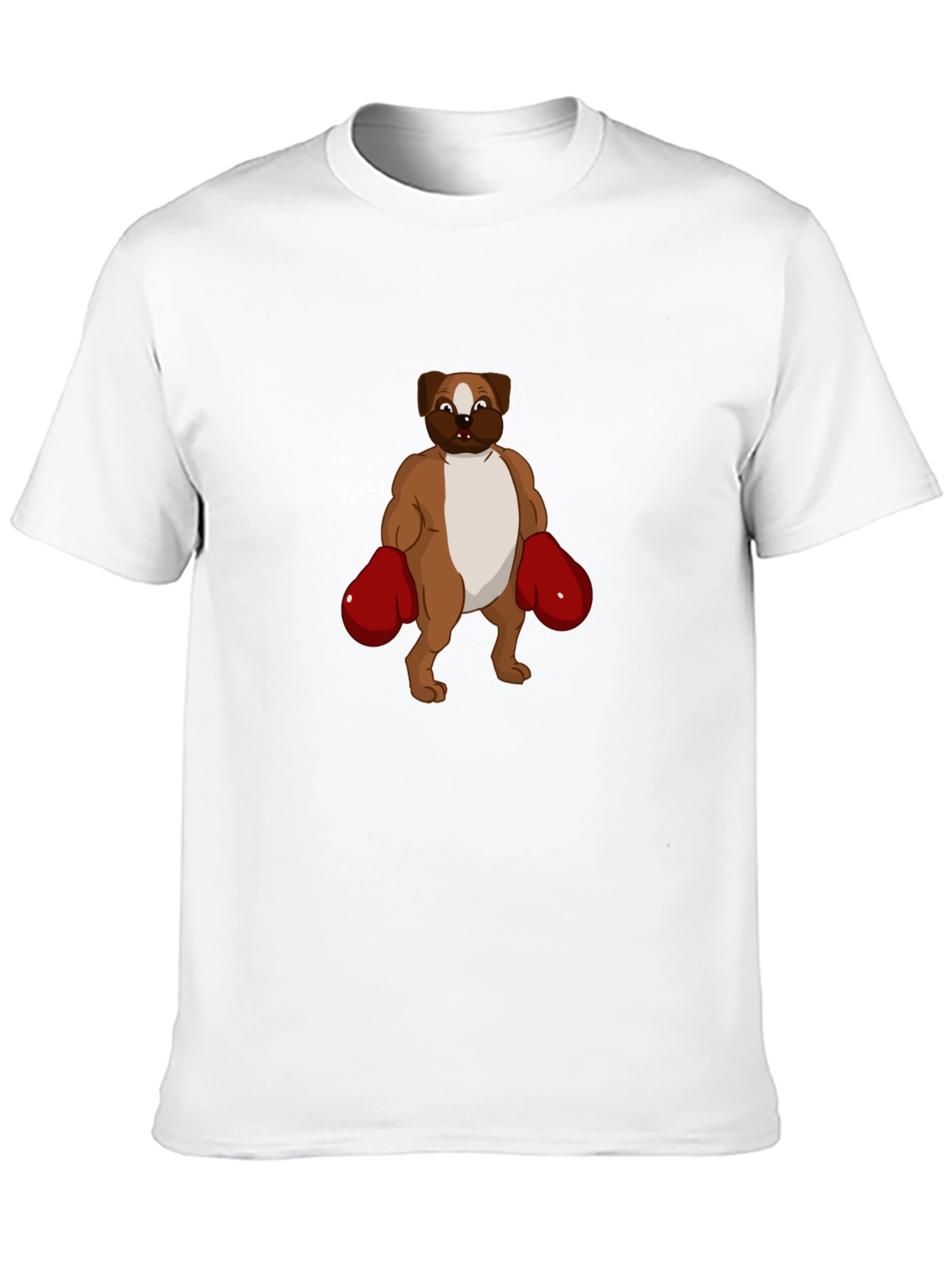 Dog Boxer Graphic T-Shirt - Black Crew Neck