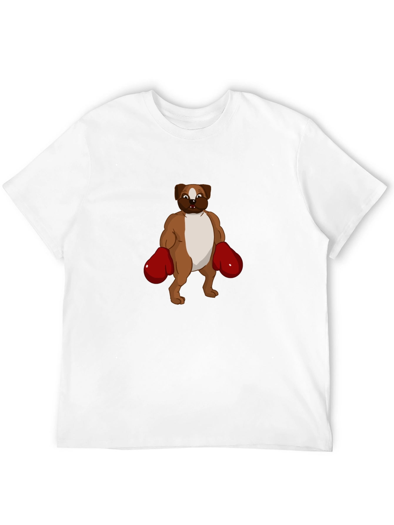 Dog Boxer Graphic T-Shirt - Black Crew Neck