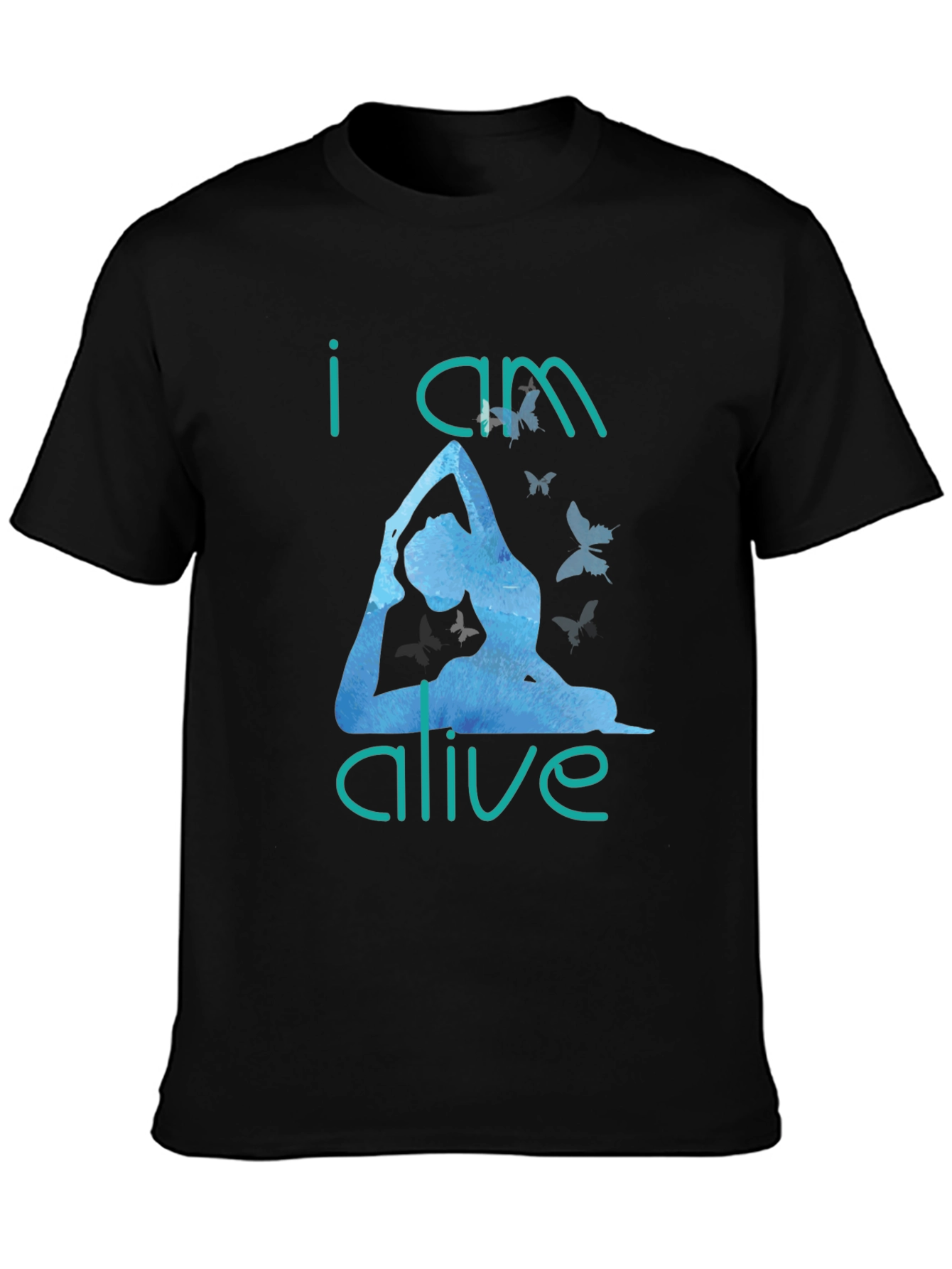 I Am Alive Yoga T-Shirt - Black Cotton Tee