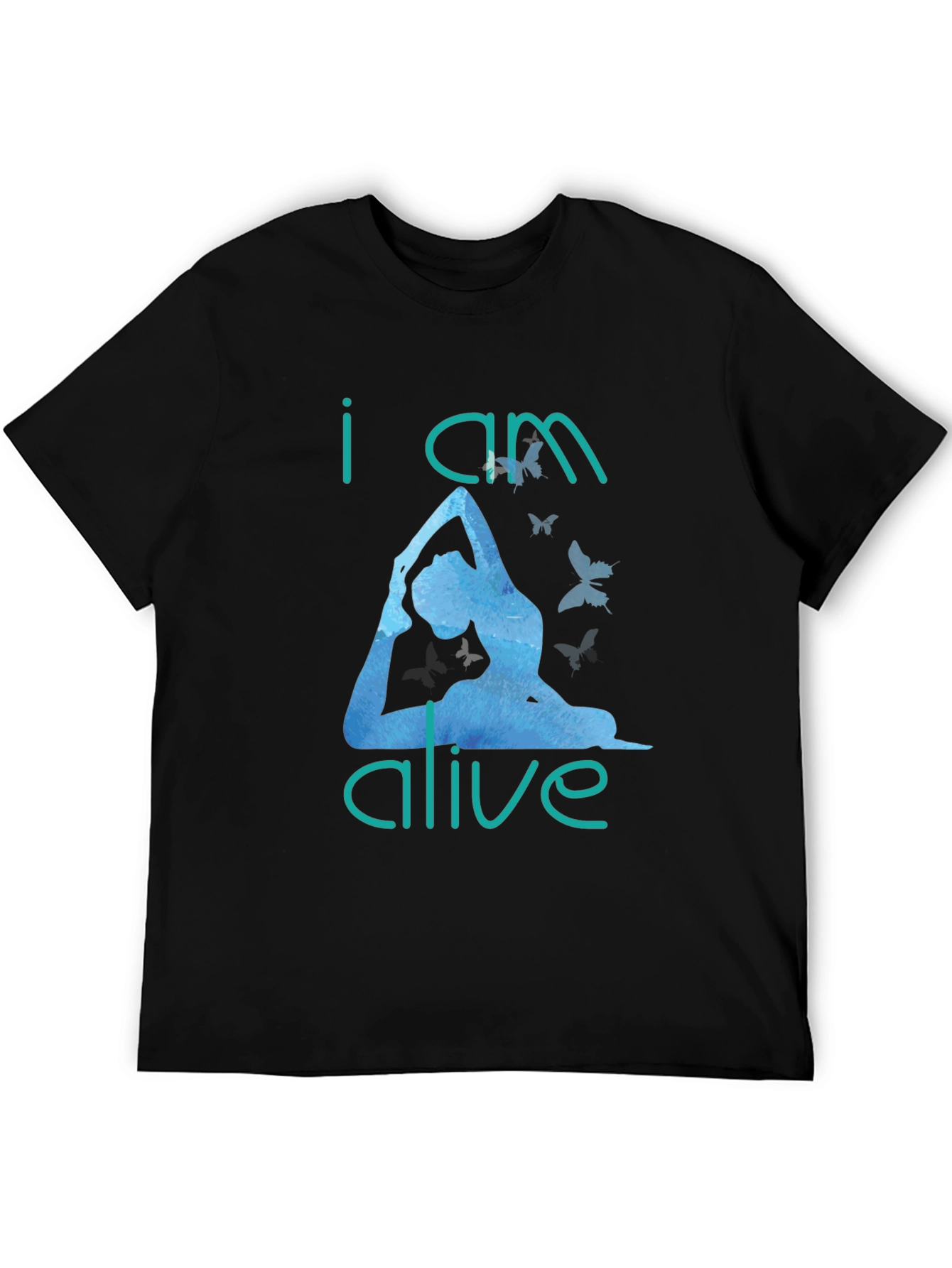 I Am Alive Yoga T-Shirt - Black Cotton Tee