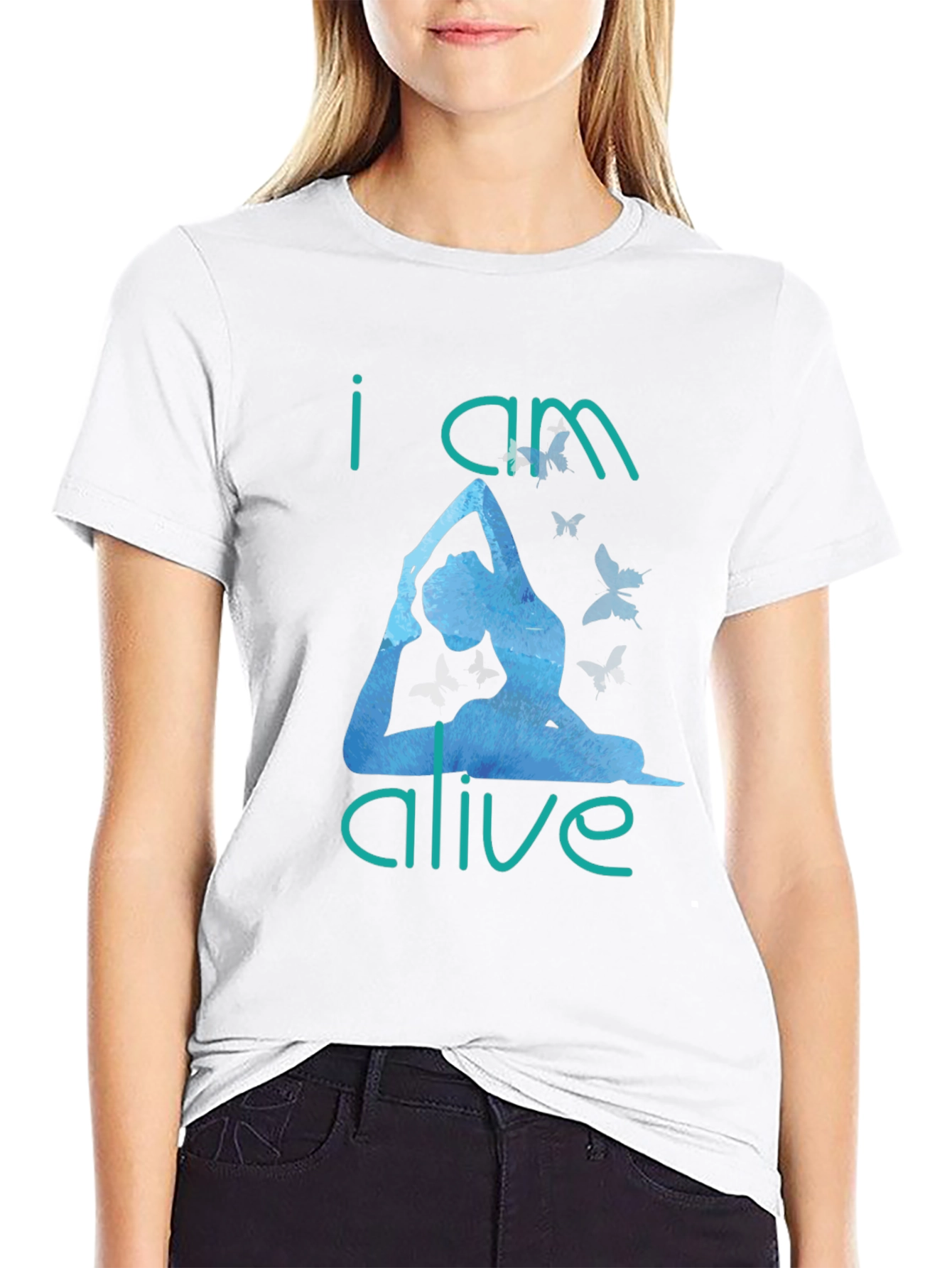 I Am Alive Yoga T-Shirt - Black Cotton Tee