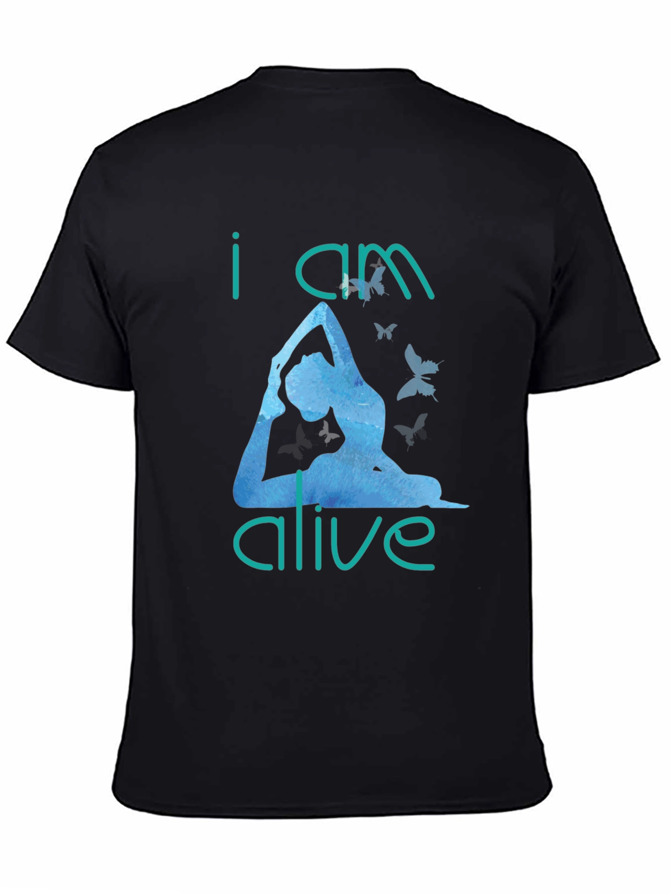 I Am Alive Yoga T-Shirt - Black Cotton Tee