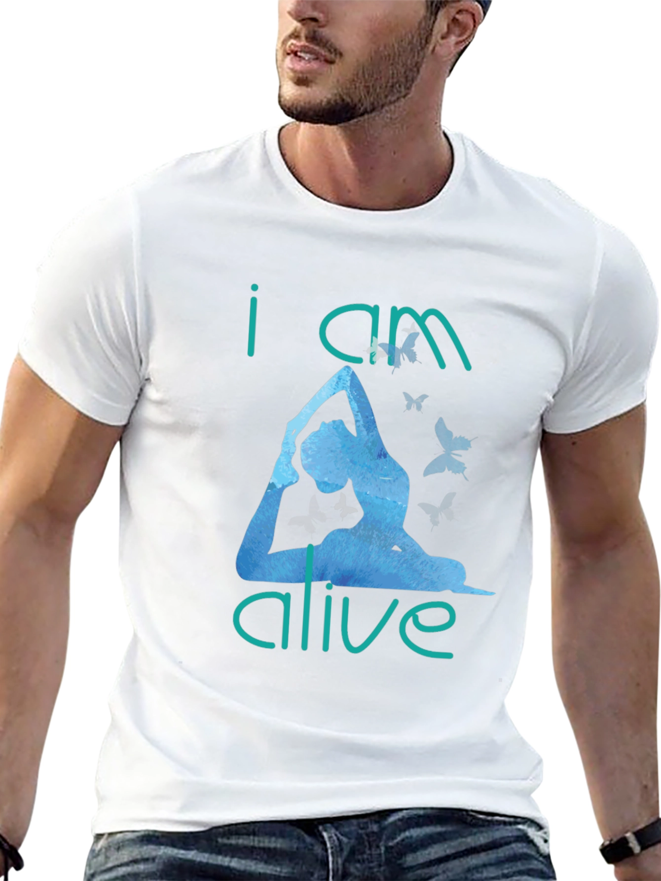 I Am Alive Yoga T-Shirt - Black Cotton Tee