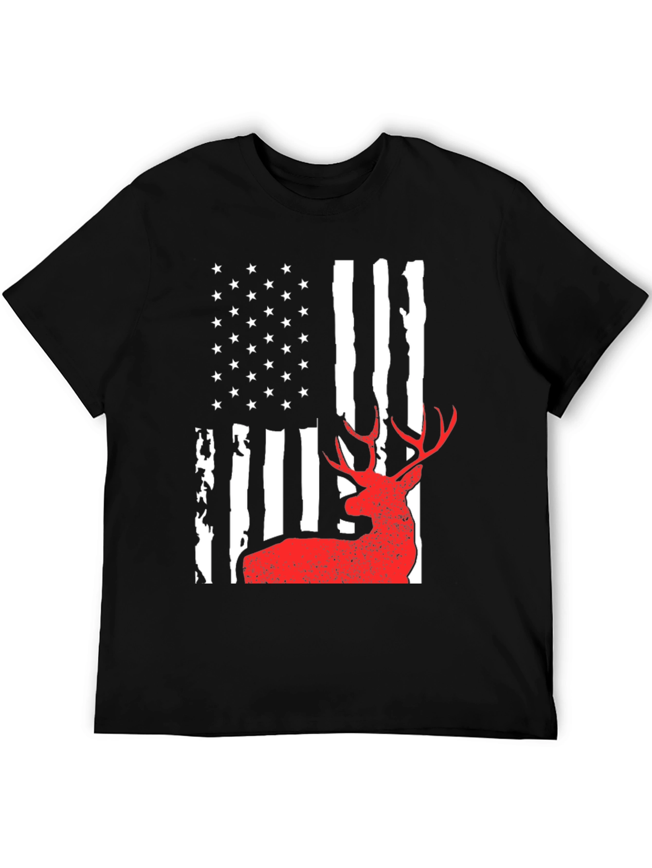Deer Hunting American Flag Graphic Tee