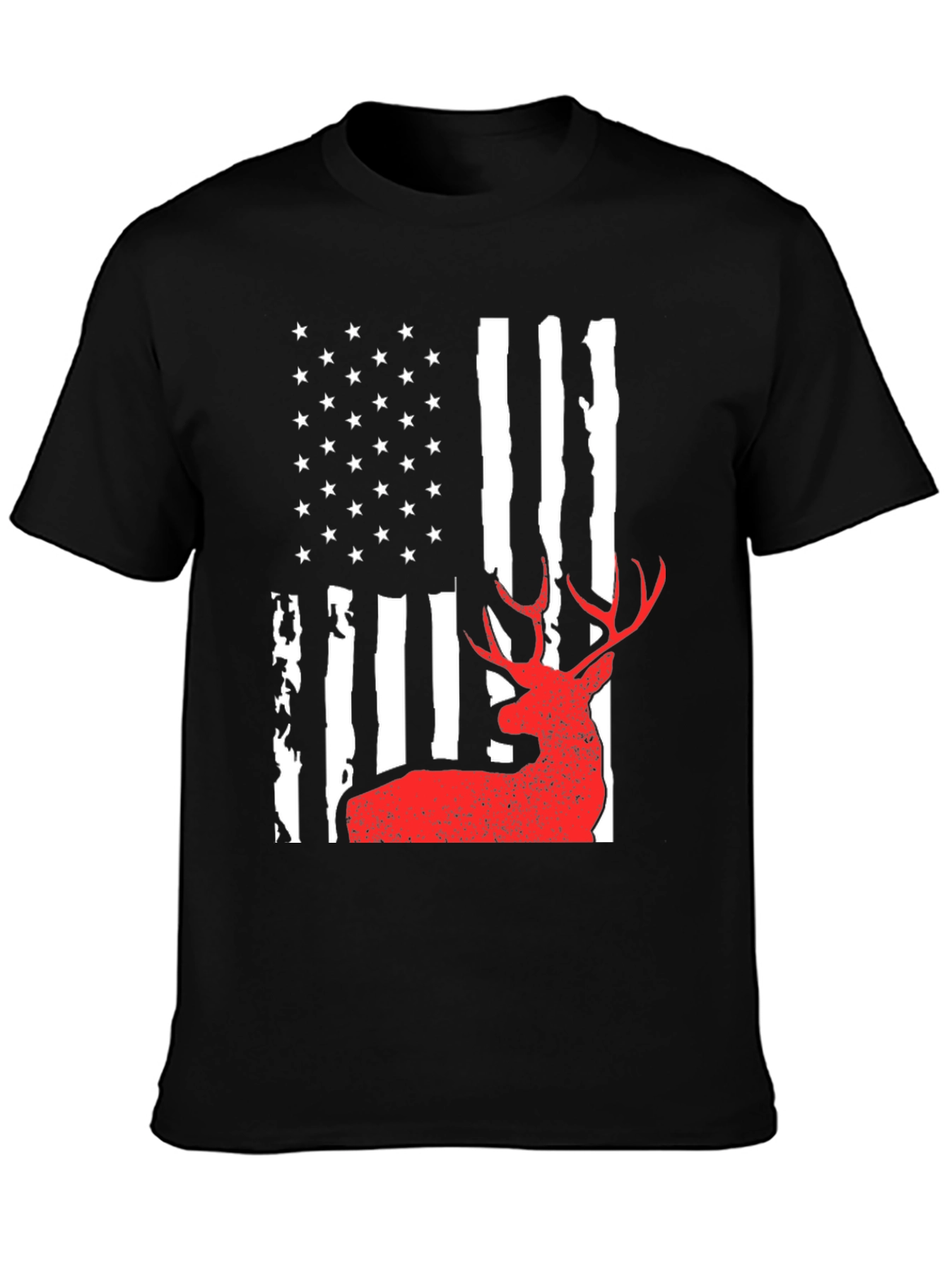 Deer Hunting American Flag Graphic Tee