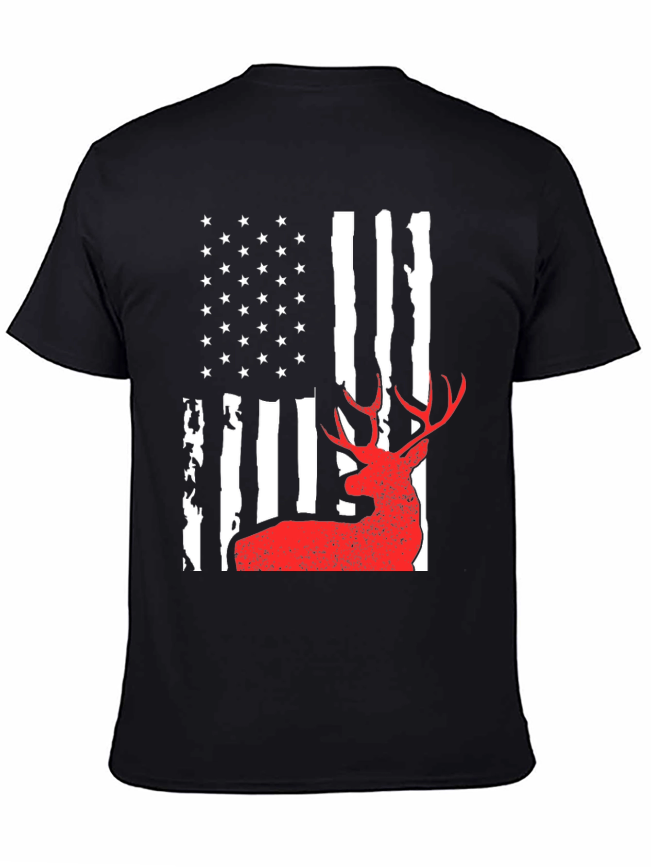Deer Hunting American Flag Graphic Tee